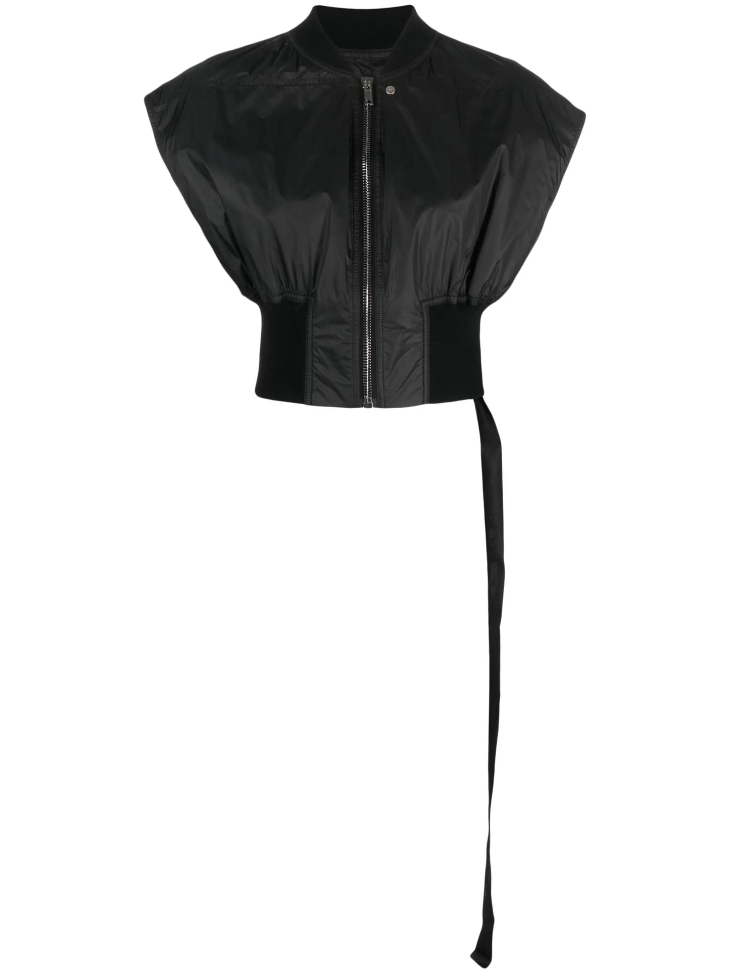 elasticated-waist sleeveless jacket