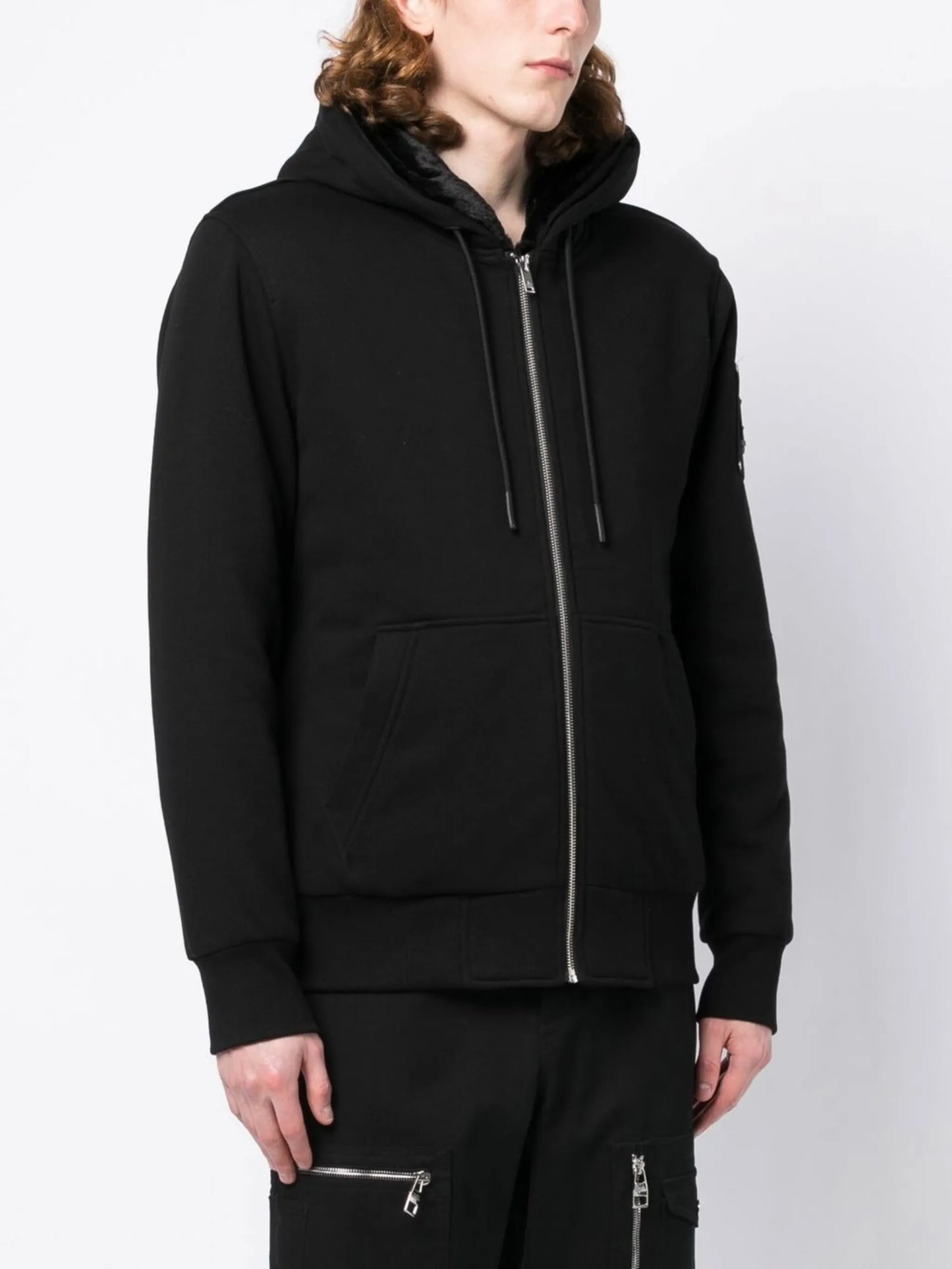 Linden Bunny logo-plaque zip-up hoodie