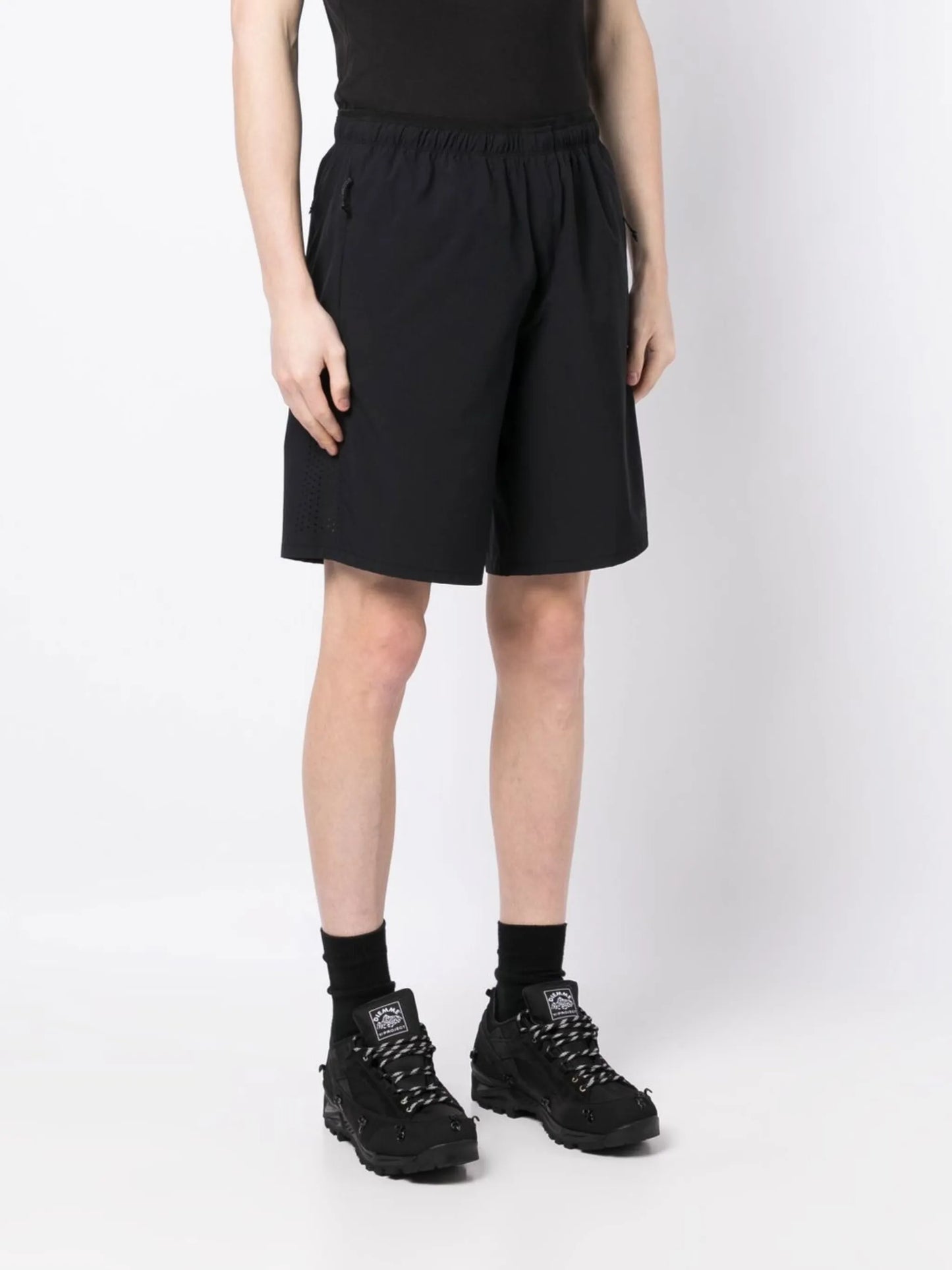 logo-print track shorts