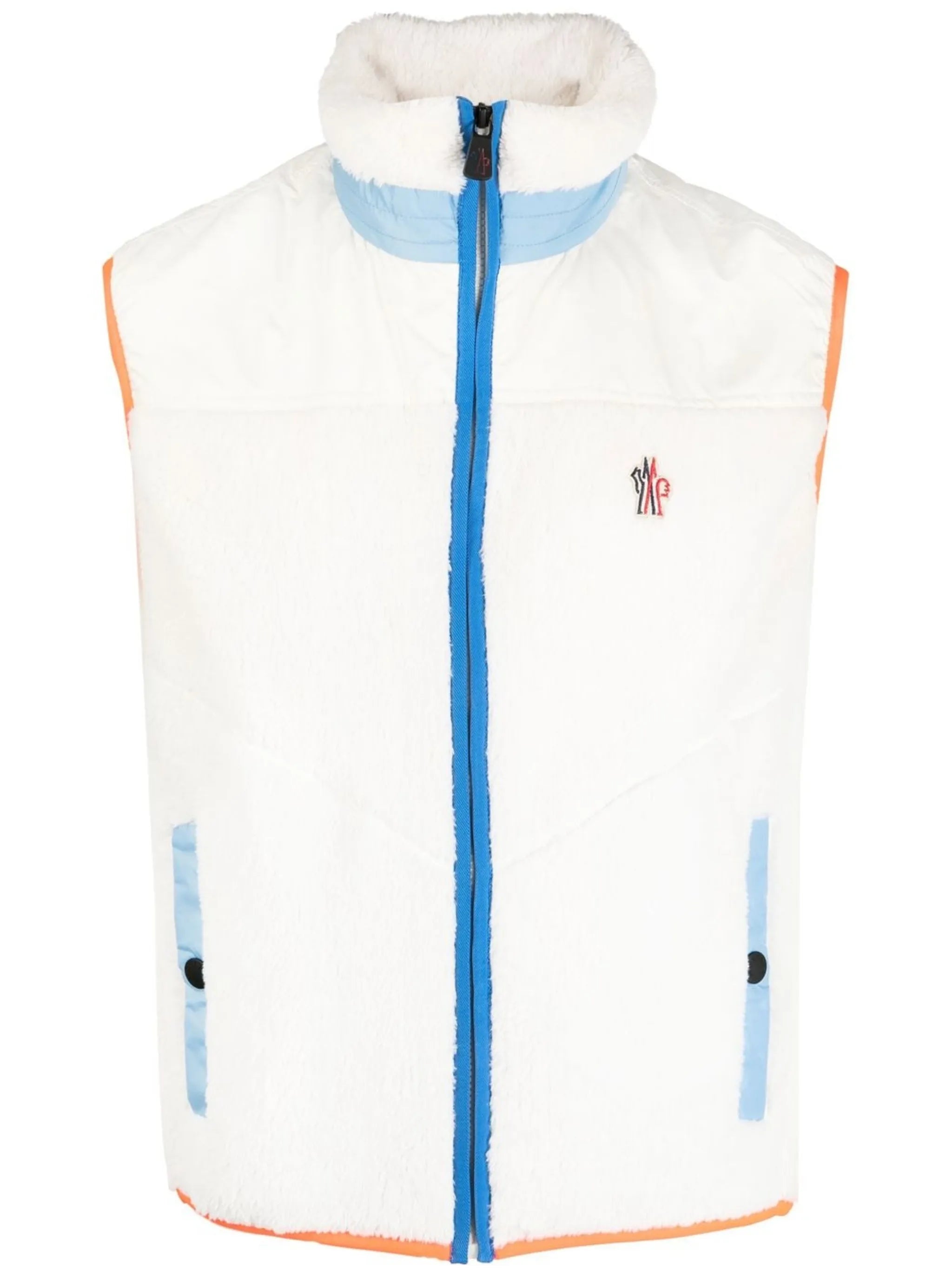 logo-patch fleece vest
