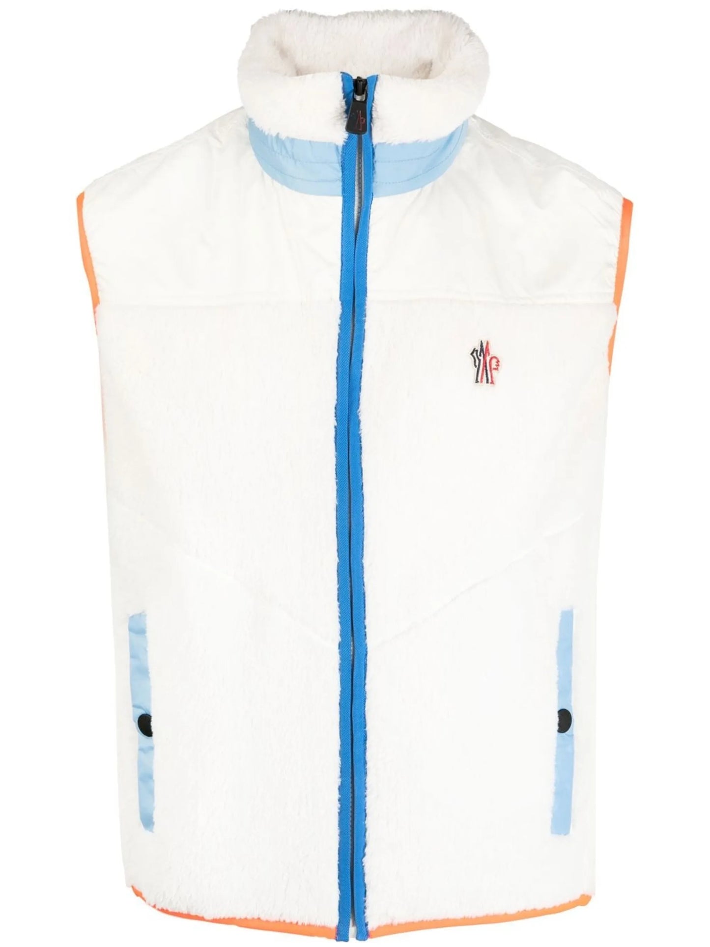 logo-patch fleece vest