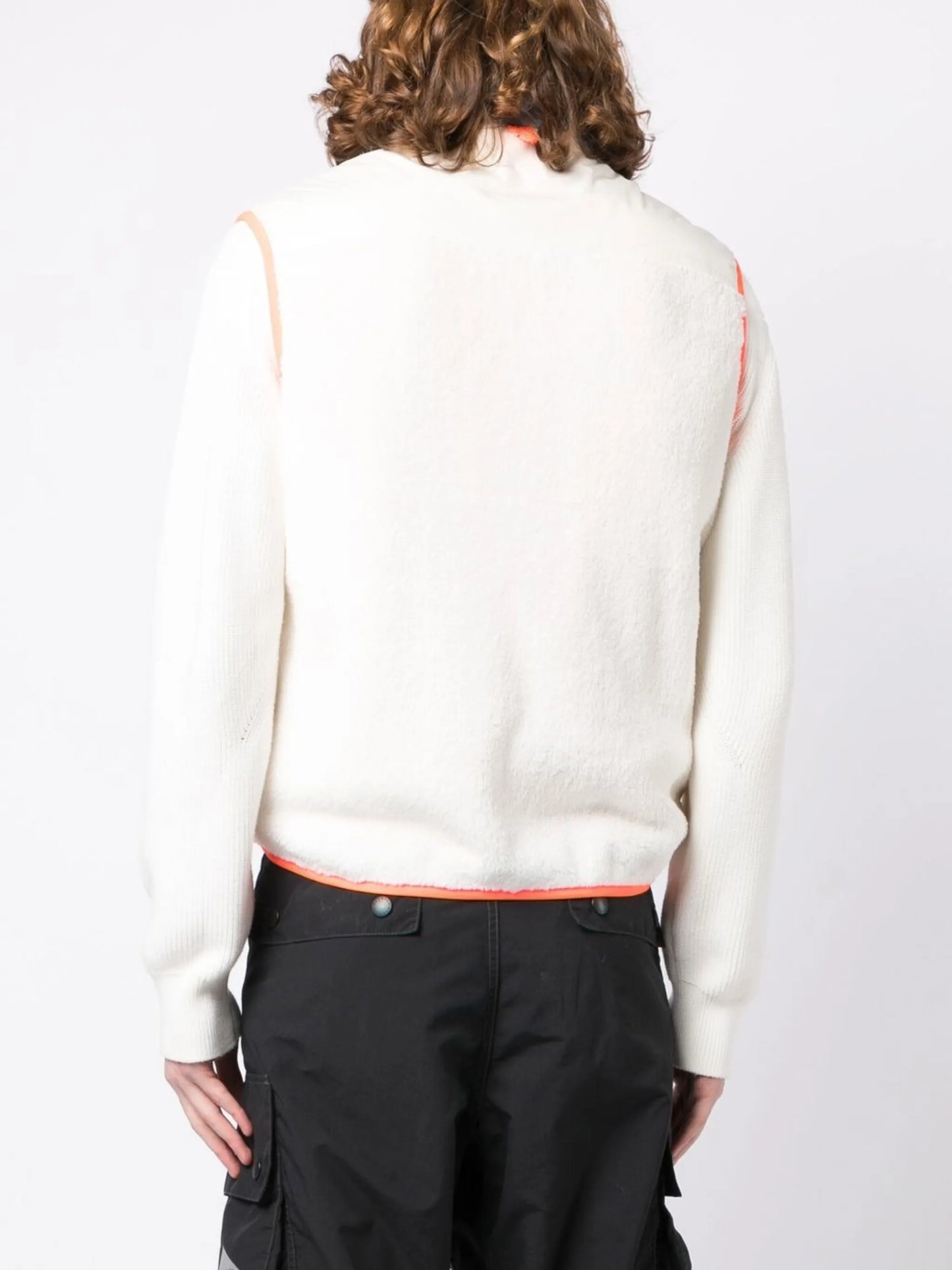 logo-patch fleece vest