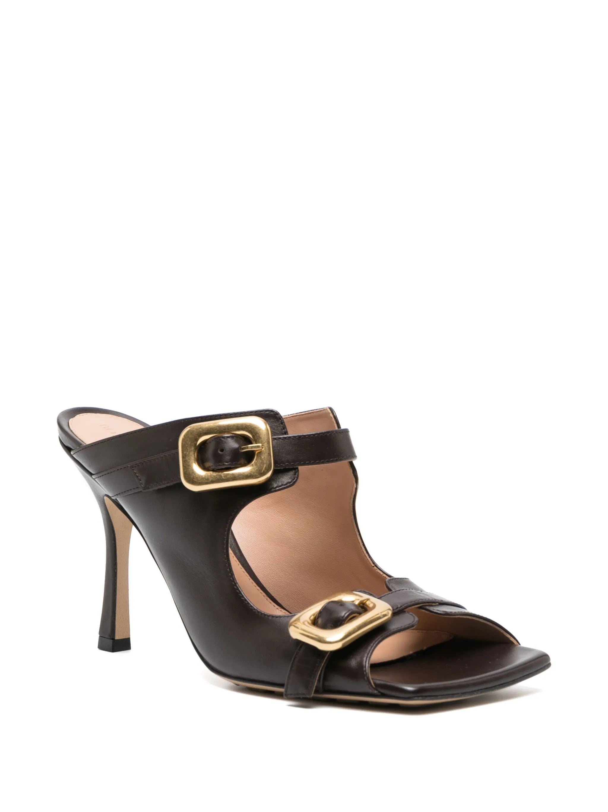 buckled mule sandals