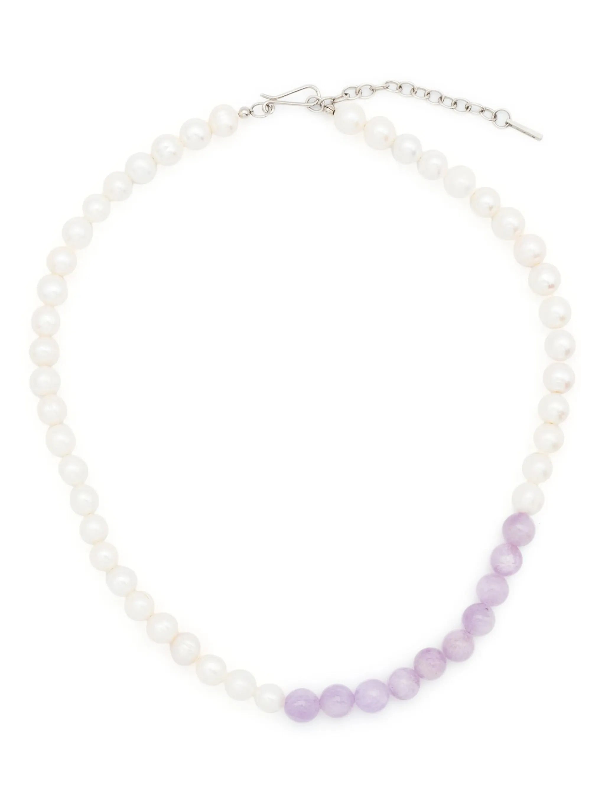 jade and pearl-detail necklace