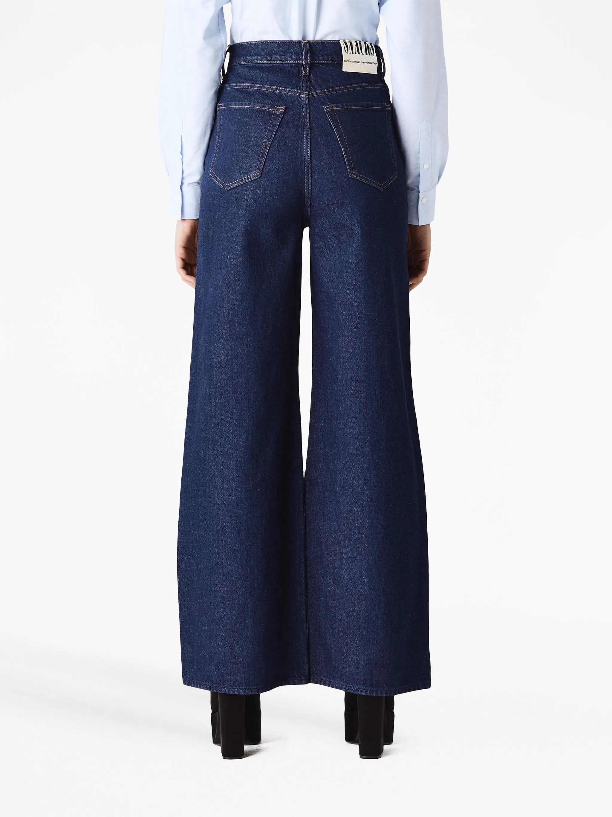 wide-leg denim jeans