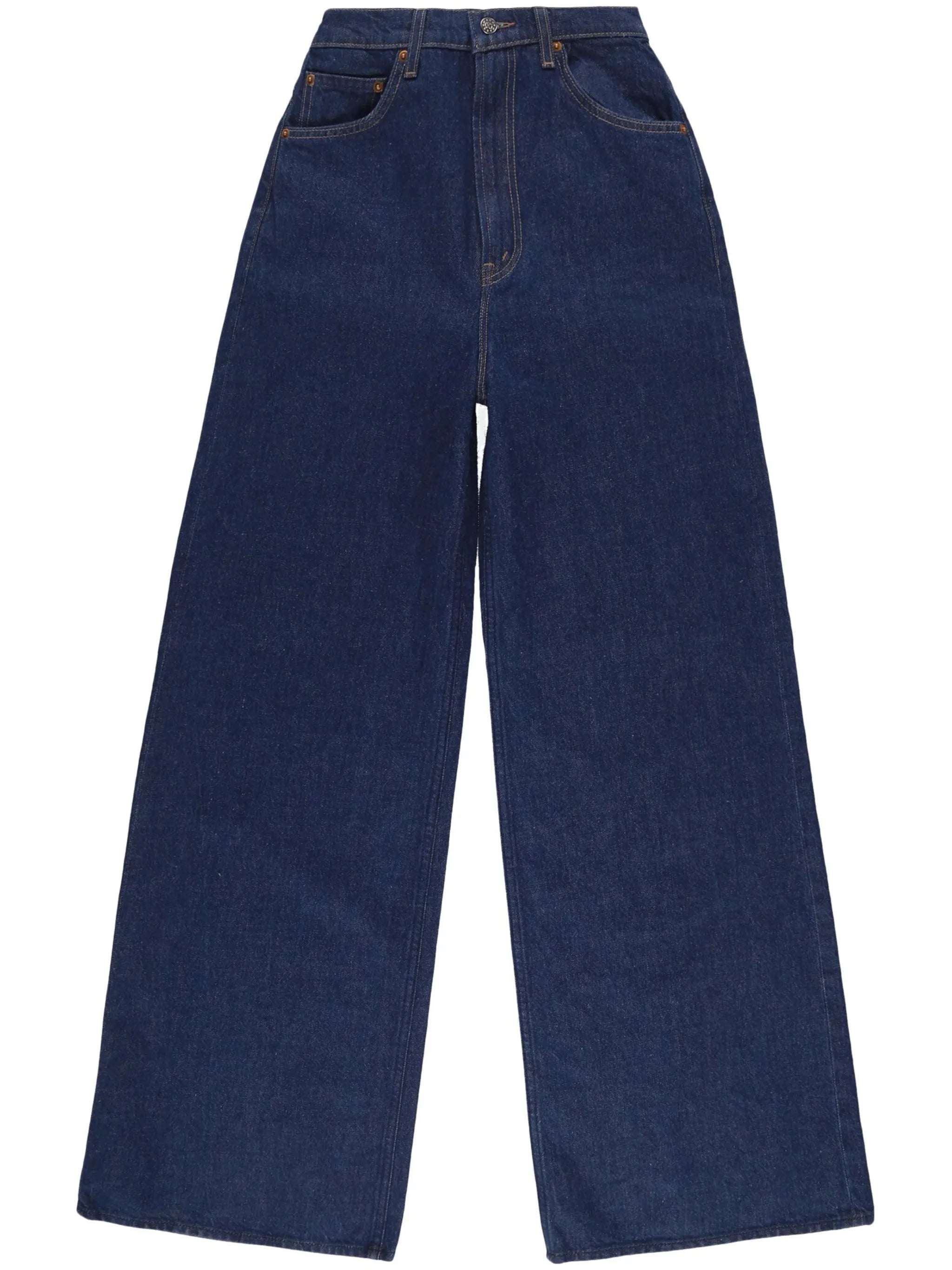 wide-leg denim jeans