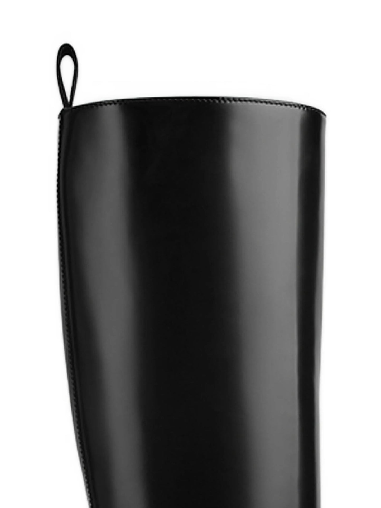 patent-leather knee-high boots