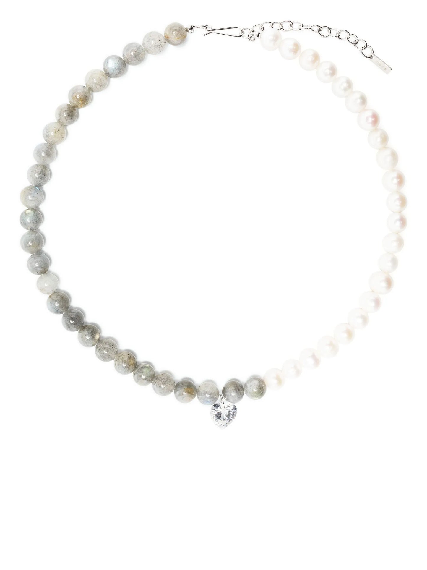 heart-motif beaded necklace
