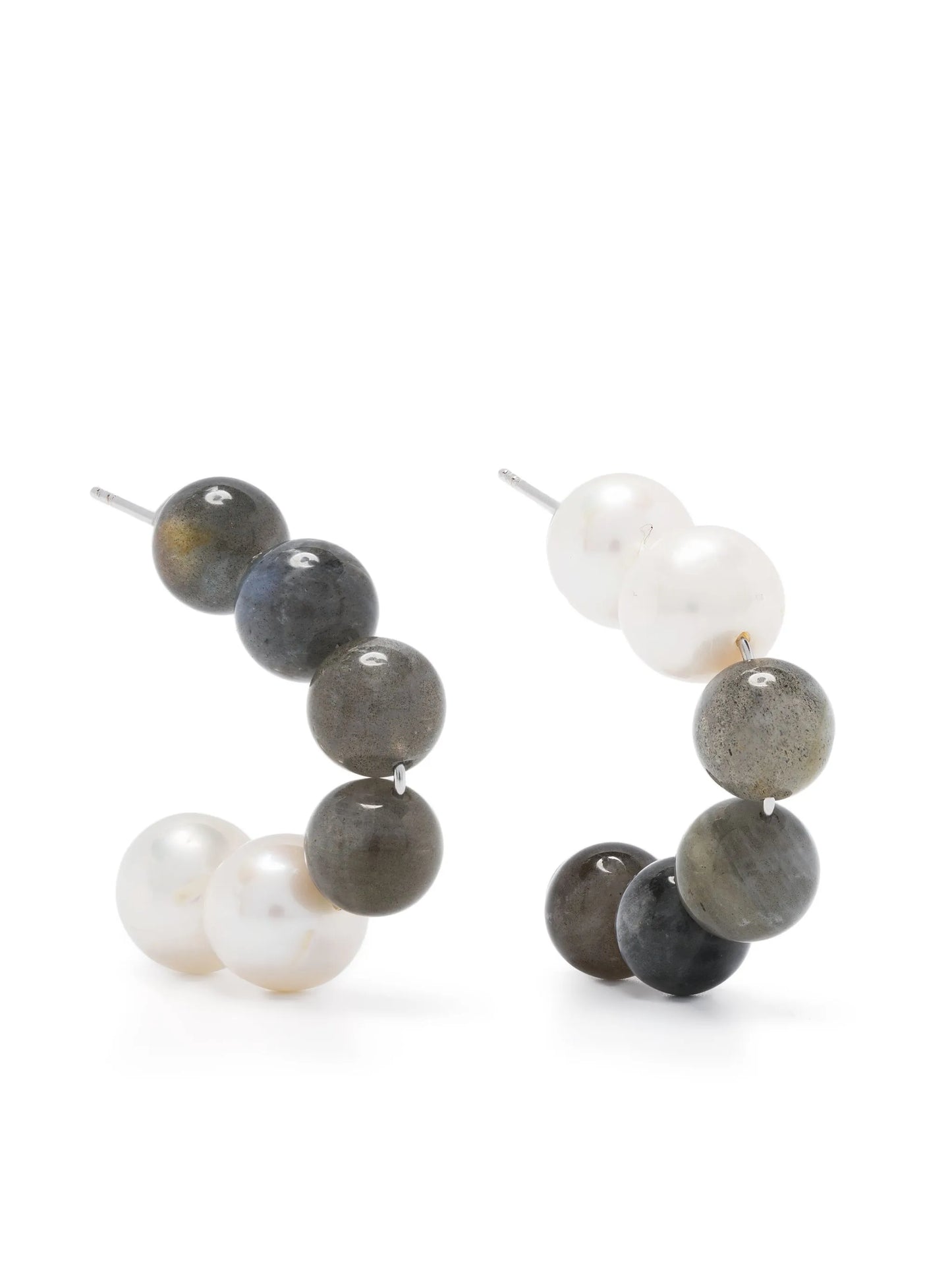 contrast pearl hoops
