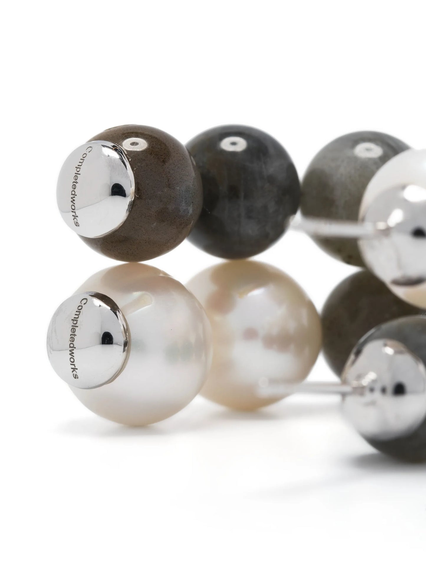 contrast pearl hoops