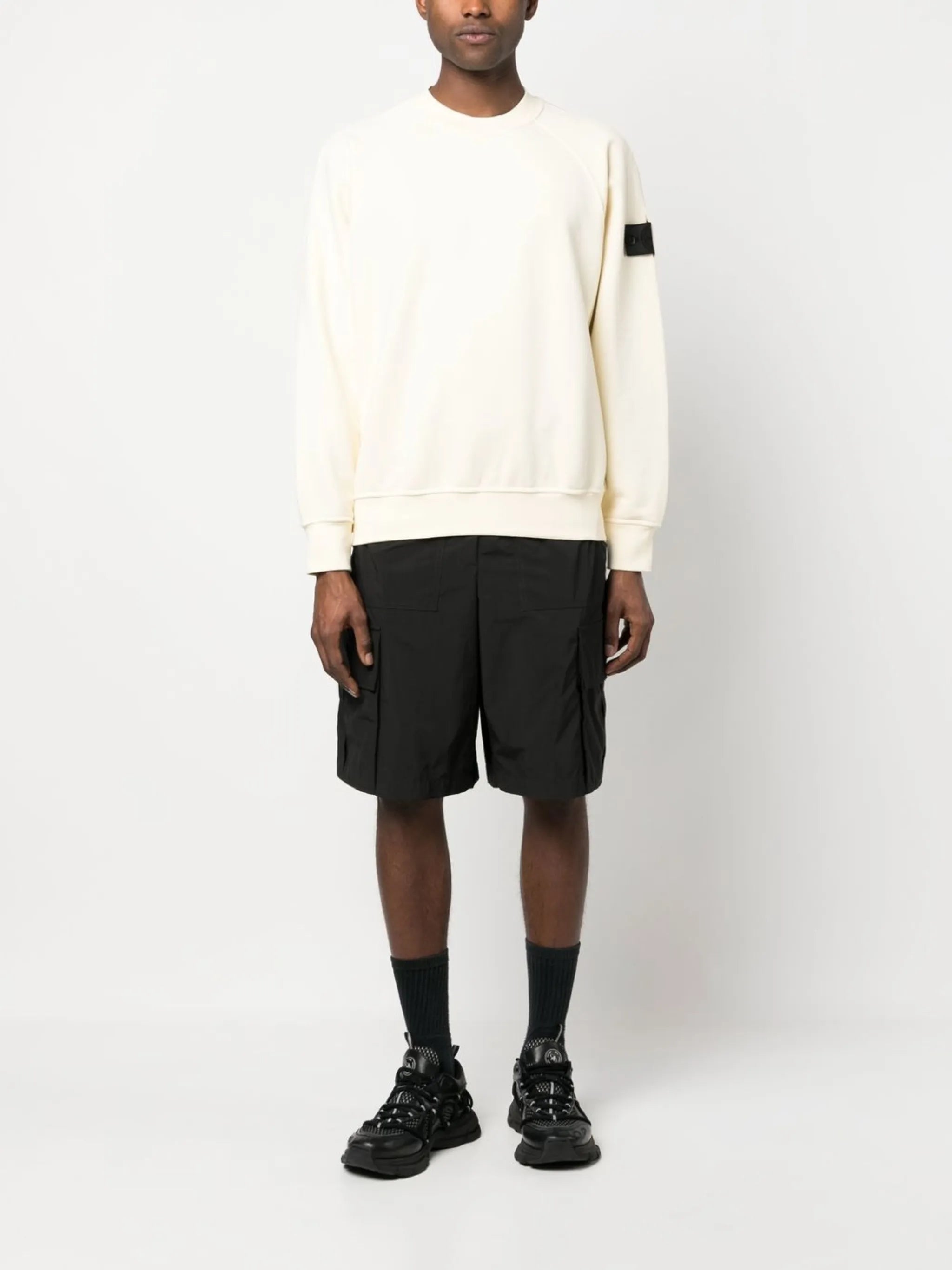 logo-patch cotton jumper