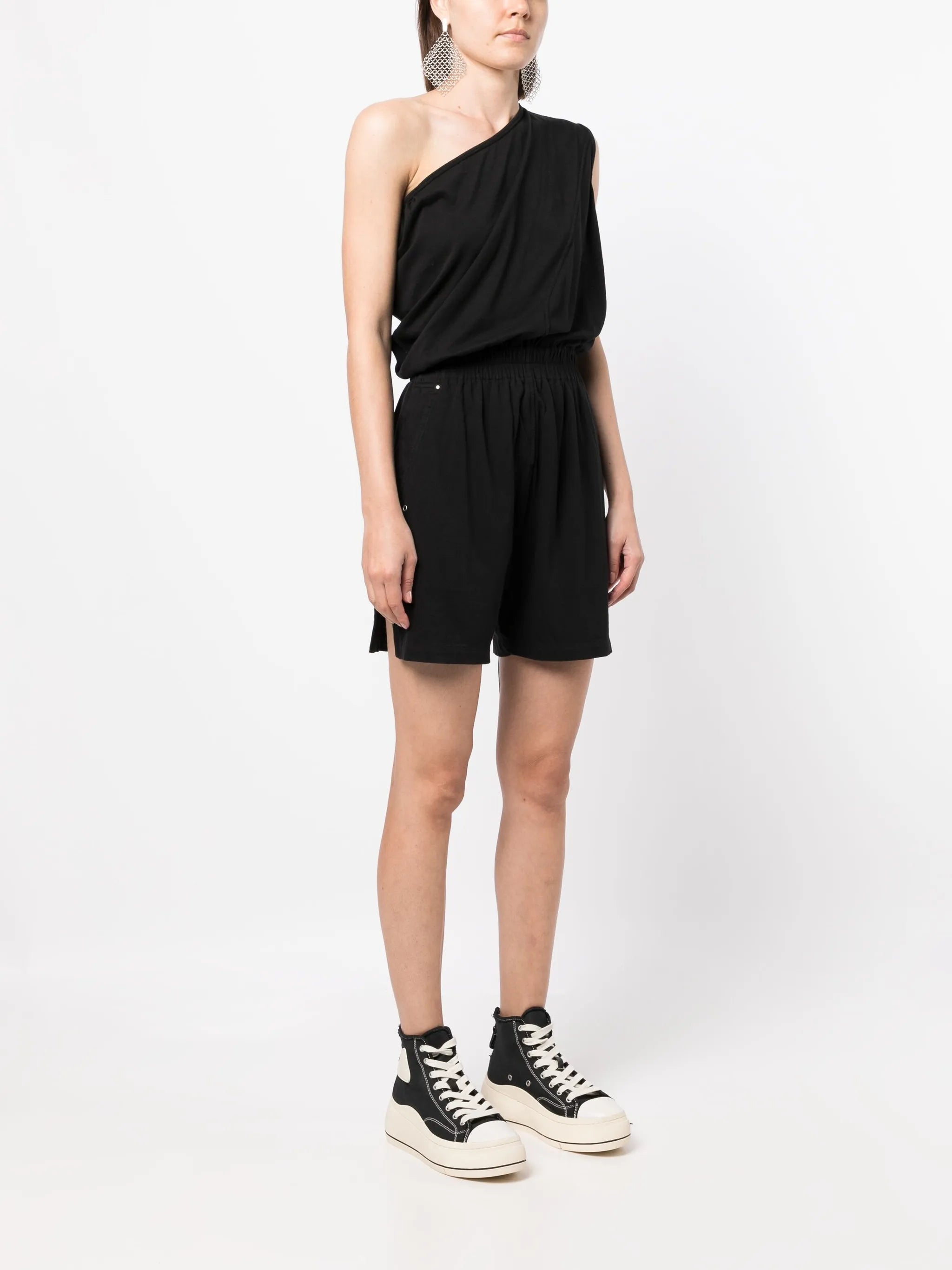 one-shoulder cotton playsuit