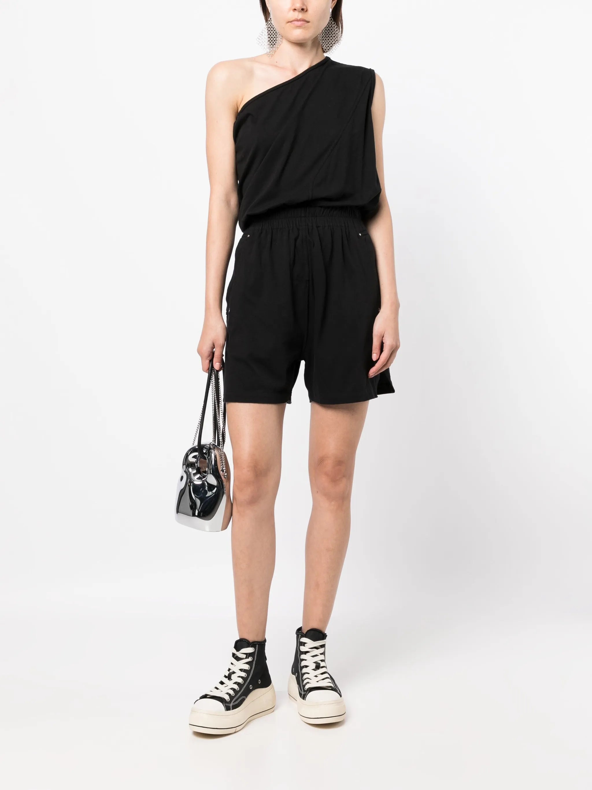 one-shoulder cotton playsuit