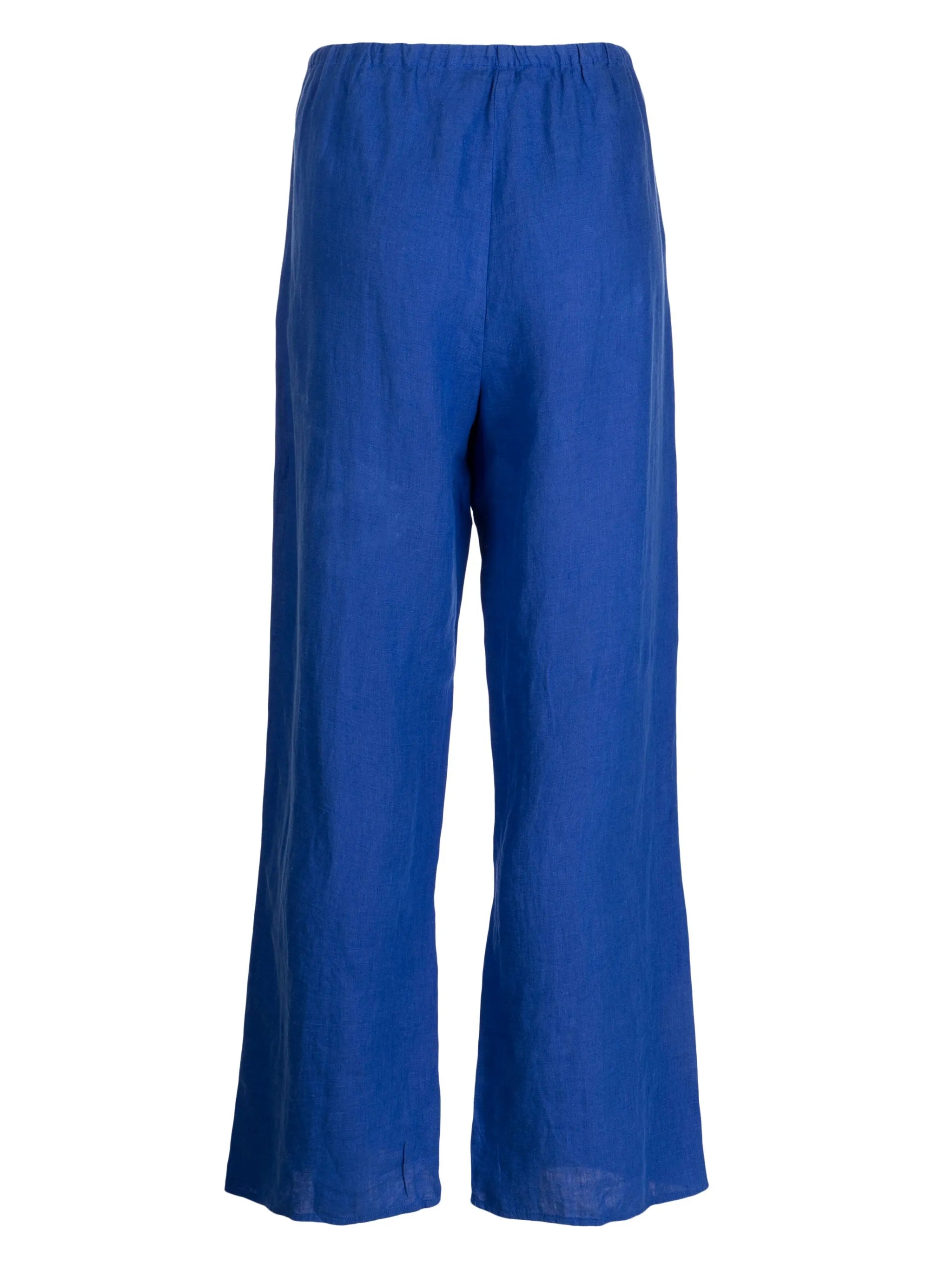 high-waisted linen trousers