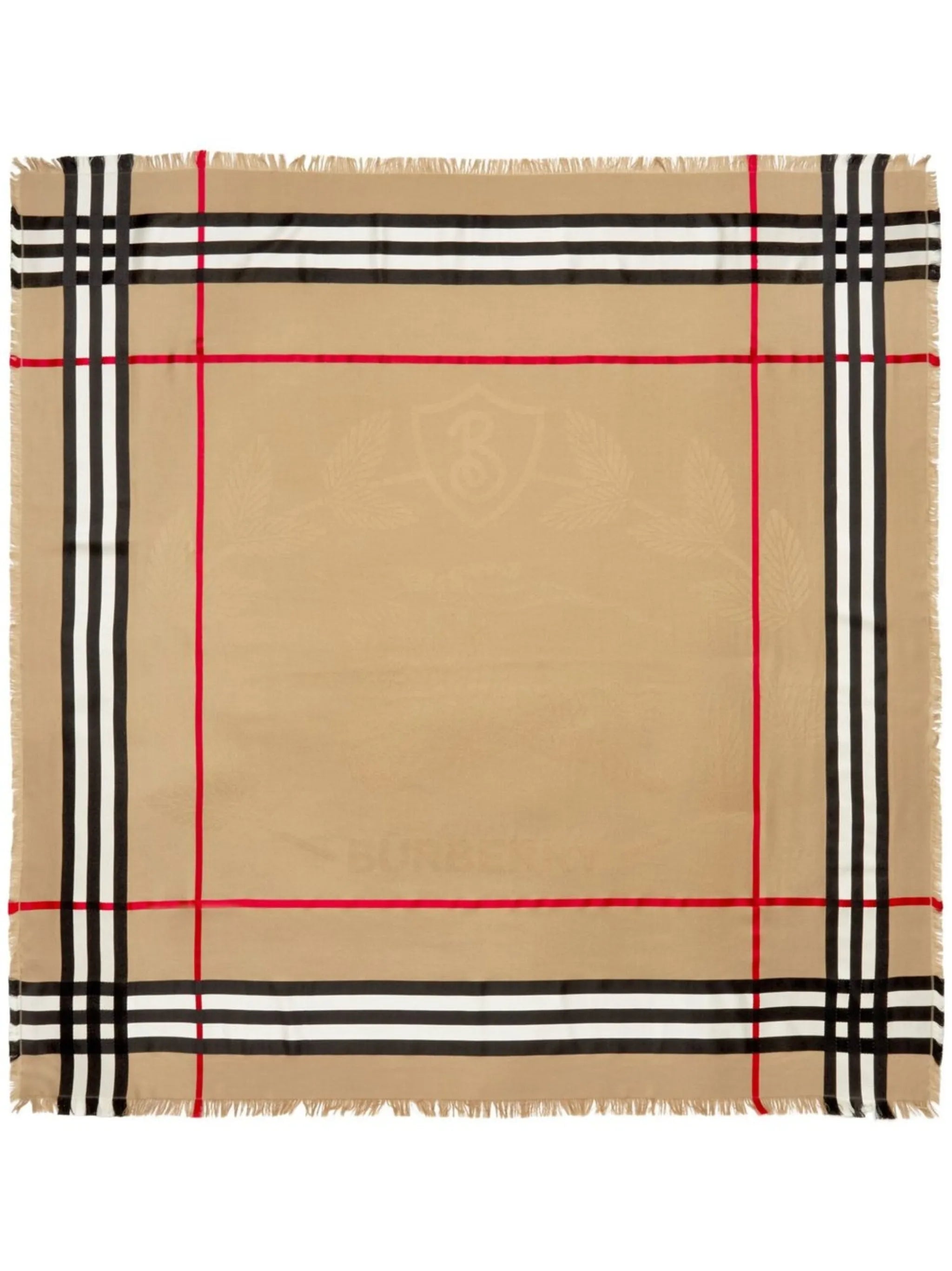 crest debossed-logo scarf