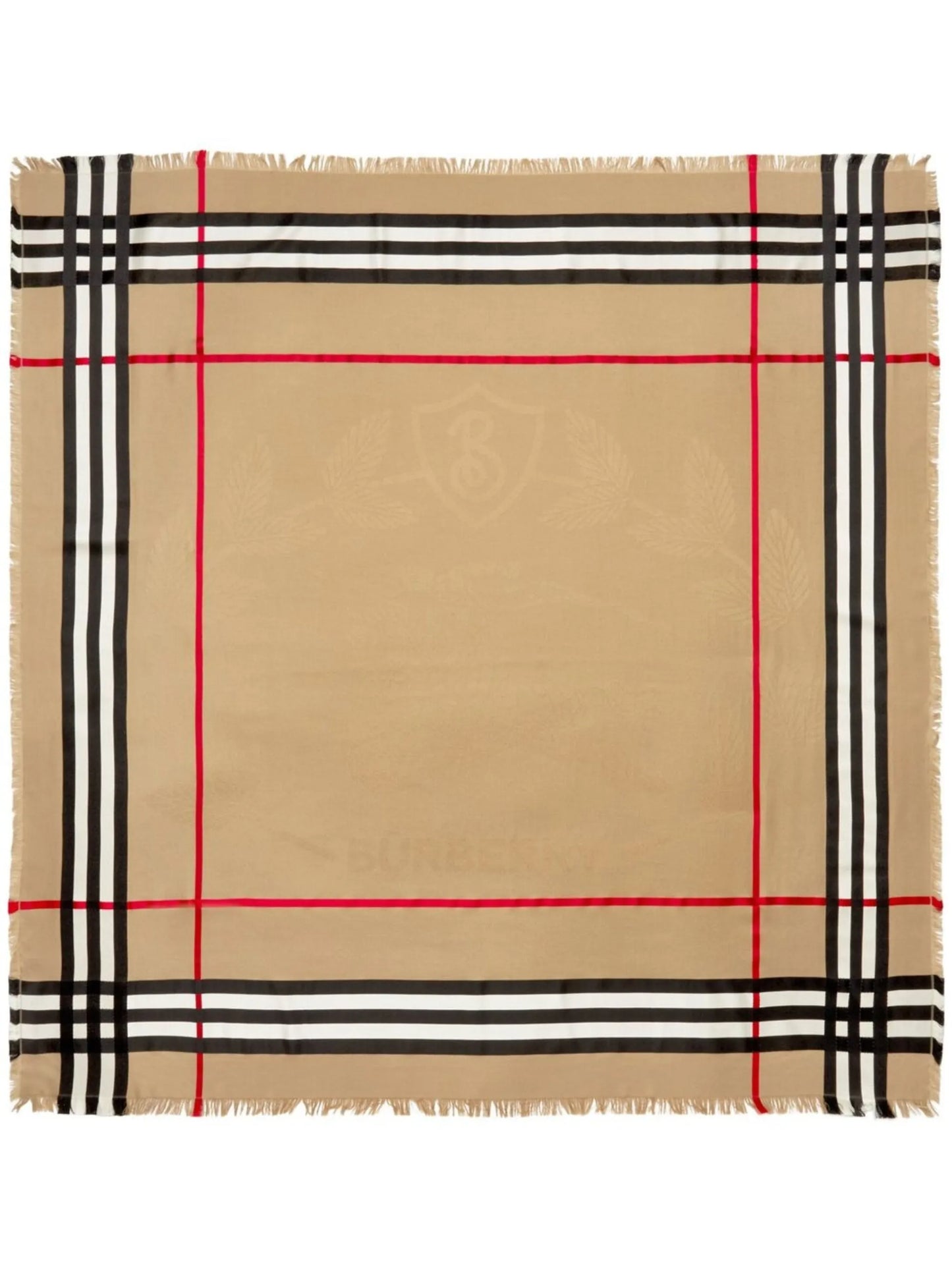 crest debossed-logo scarf