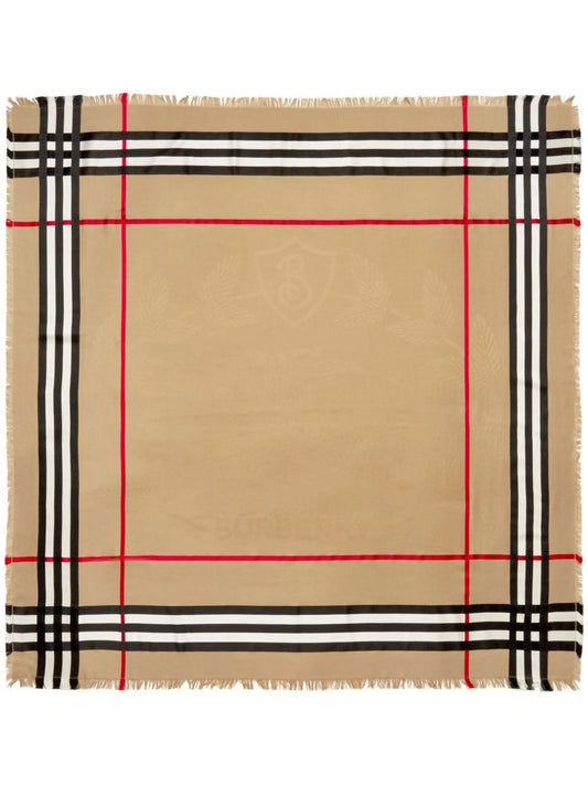 crest debossed-logo scarf