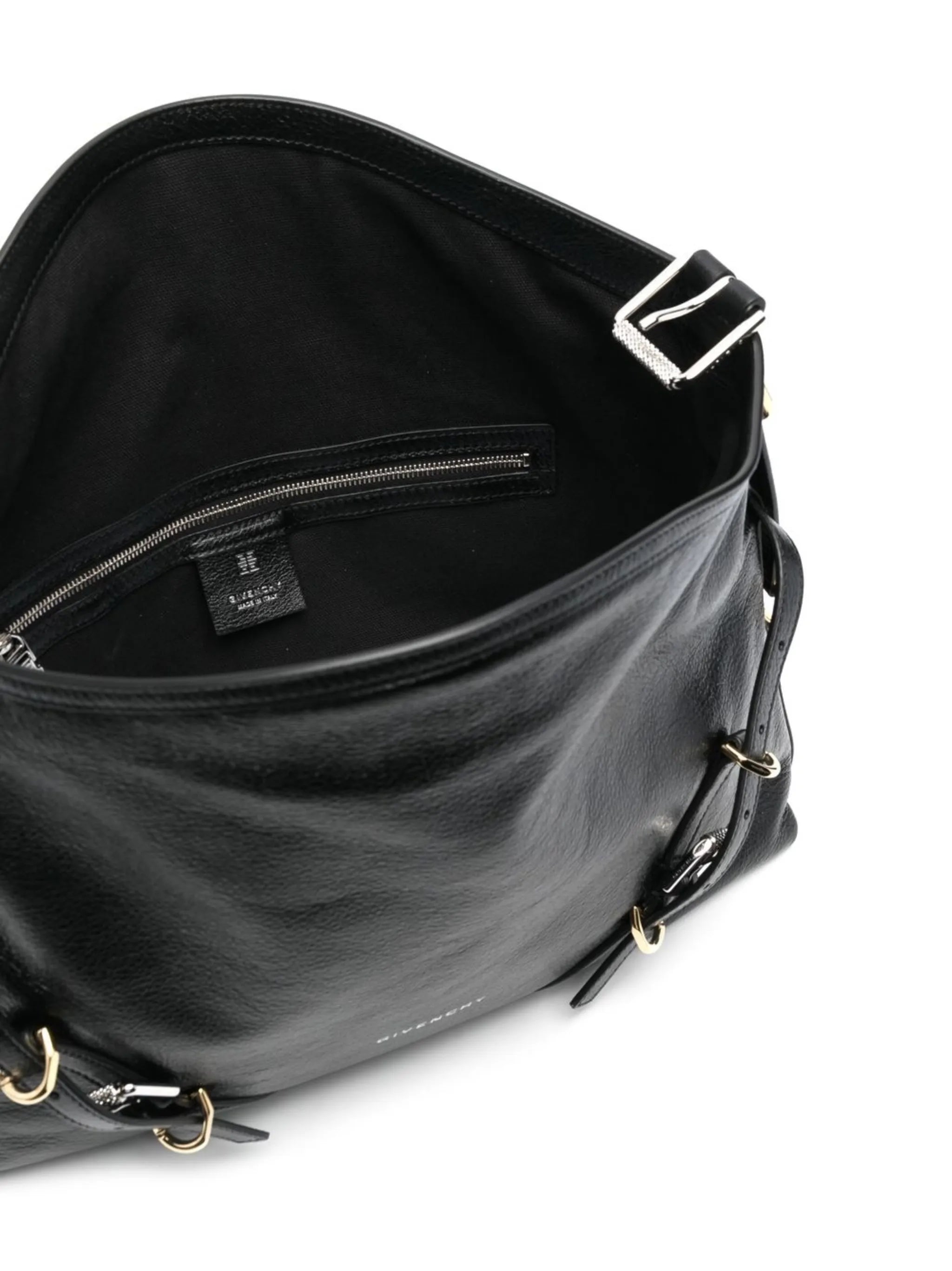 grained-leather shoulder bag