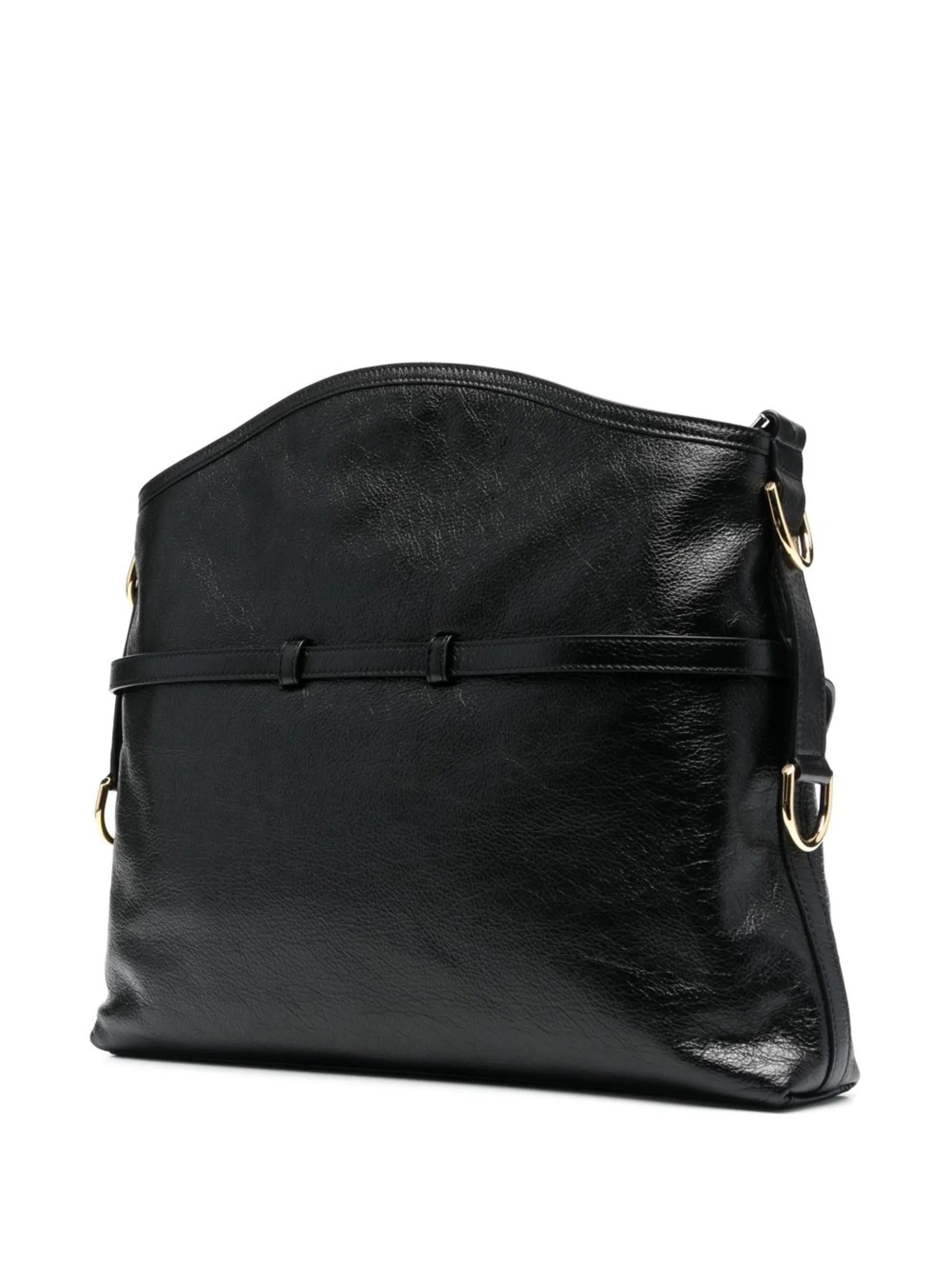 grained-leather shoulder bag
