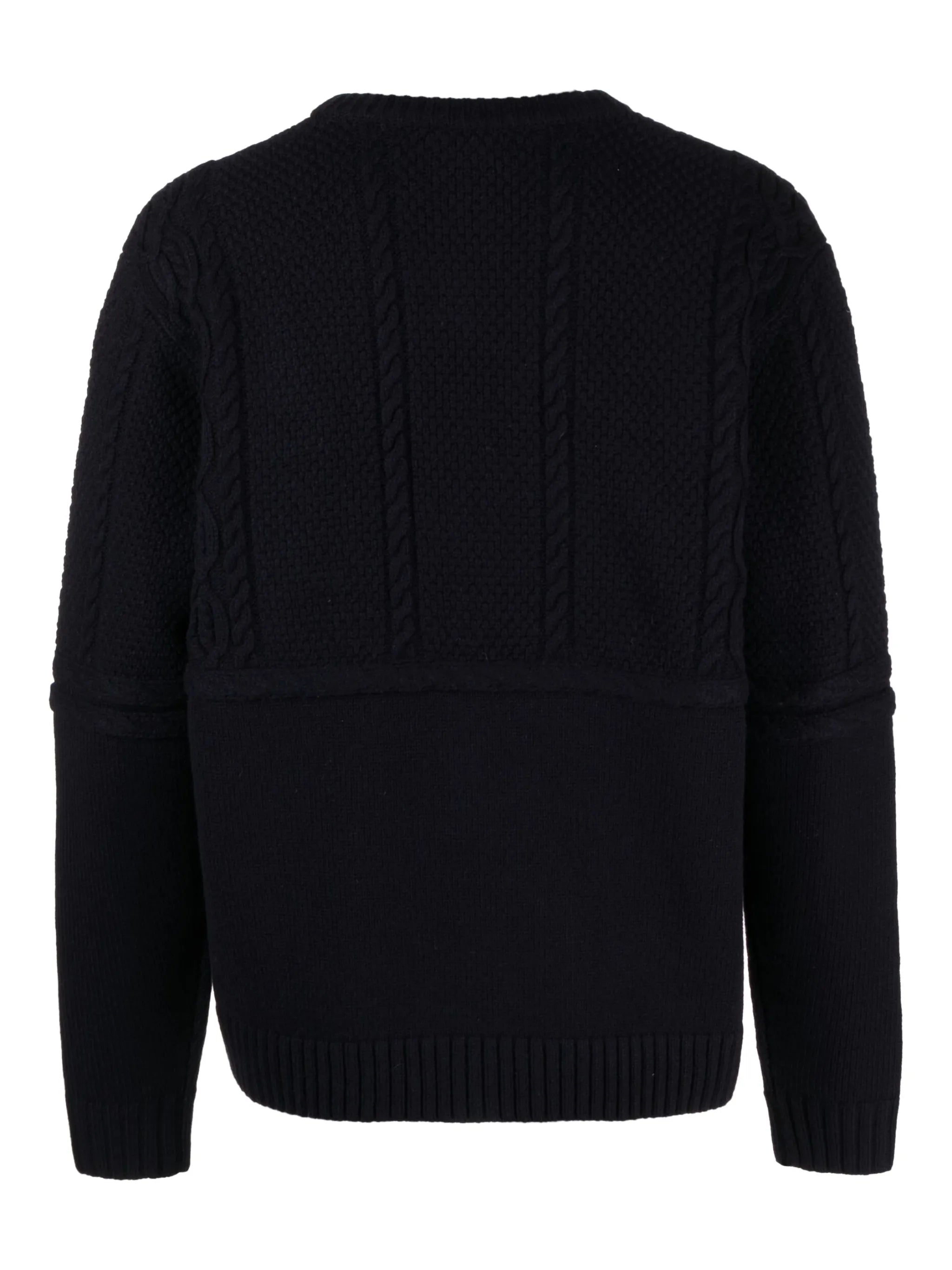 cable-knit panelled cardigan