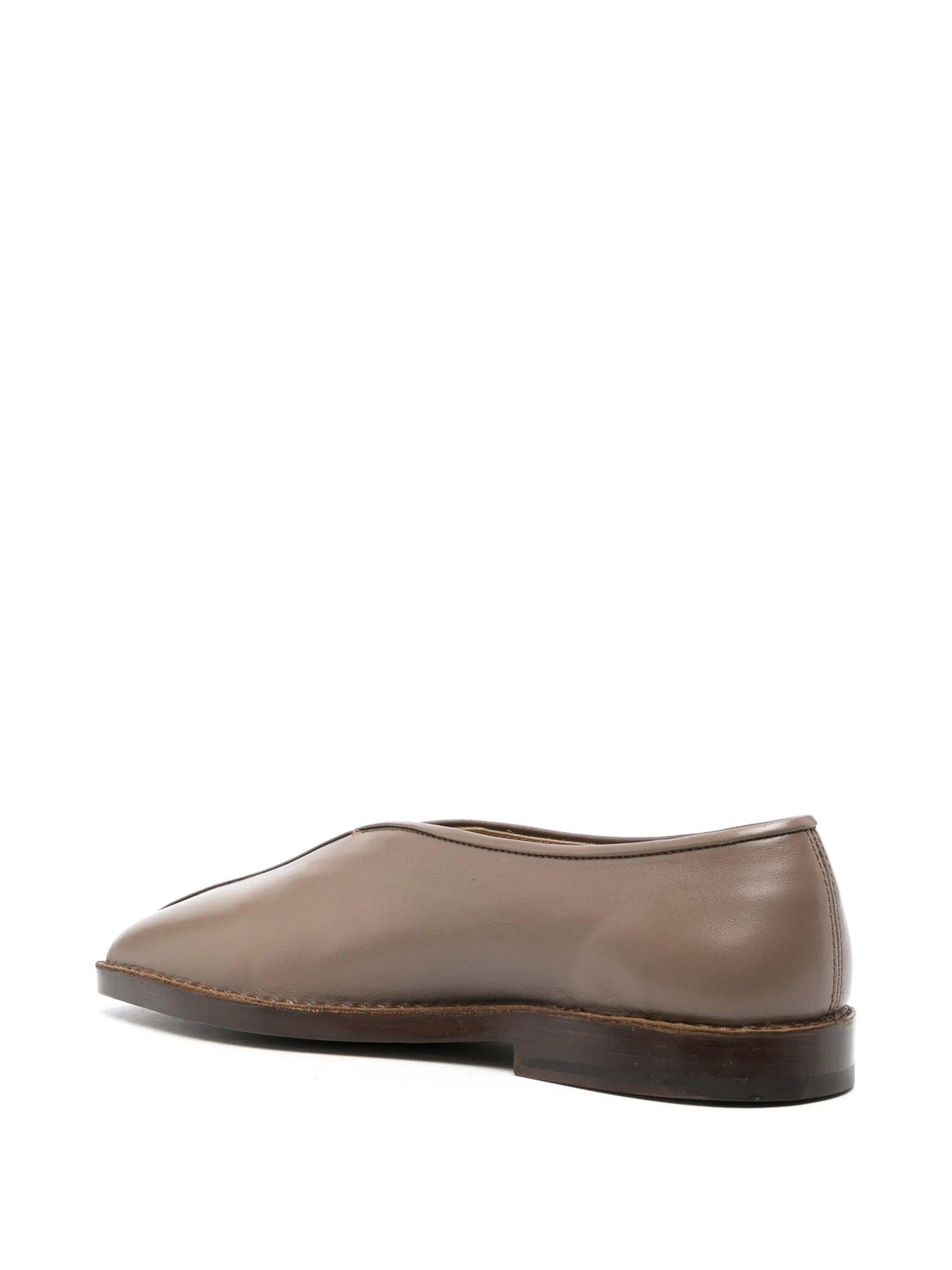 piped-detail square-toe loafers