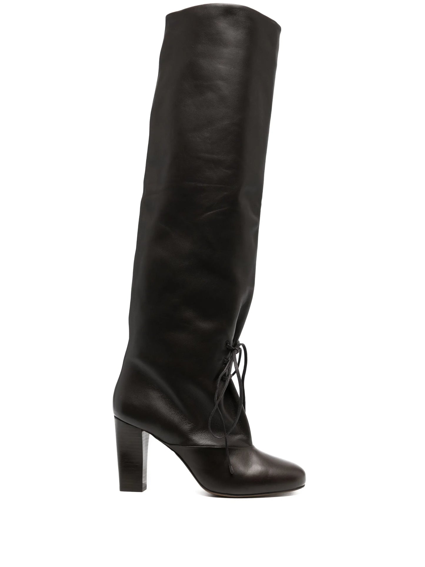 80mm leather knee-high boots