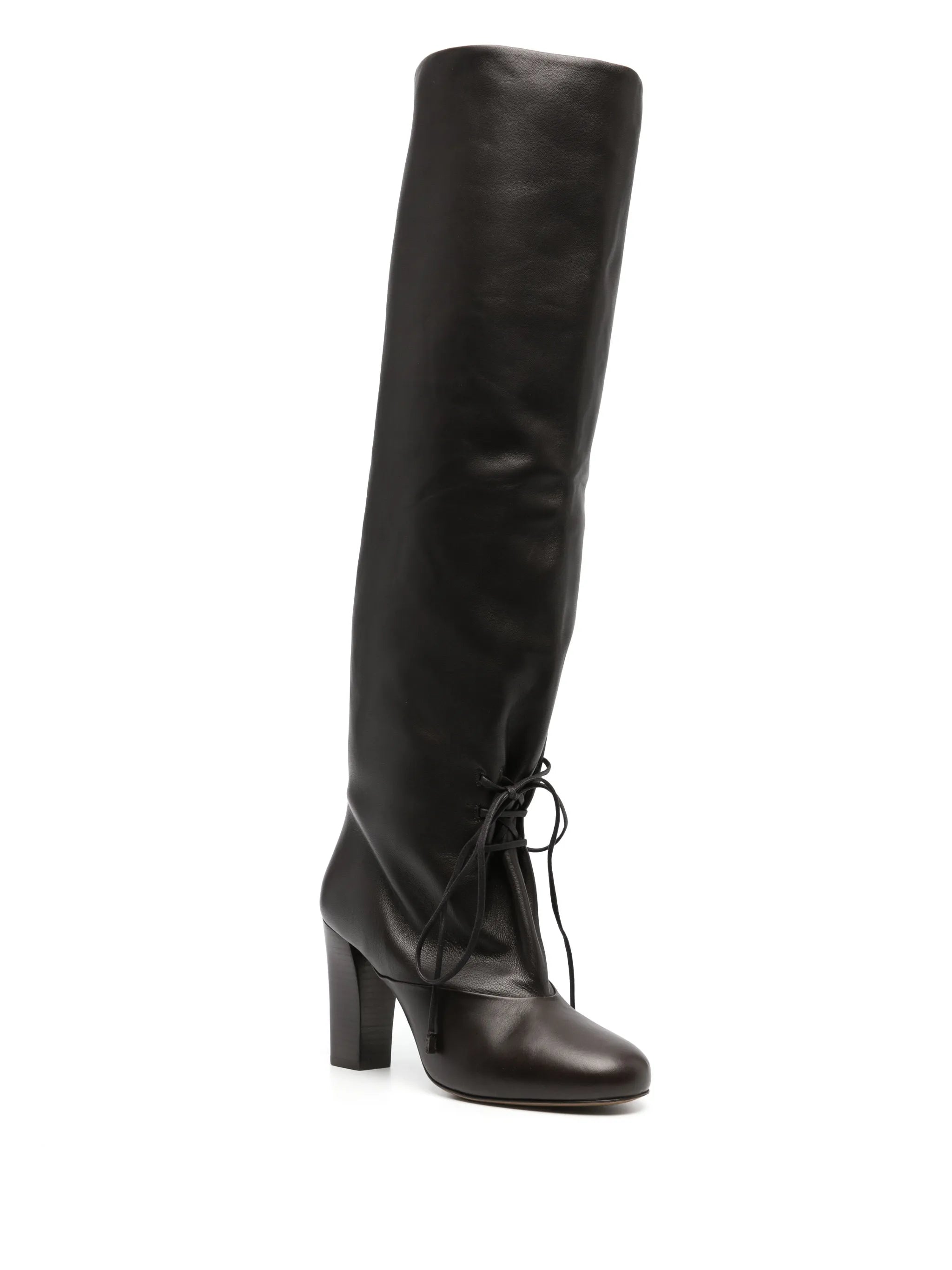 80mm leather knee-high boots