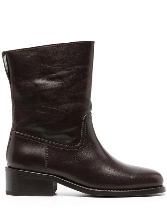 ankle-length leather boots