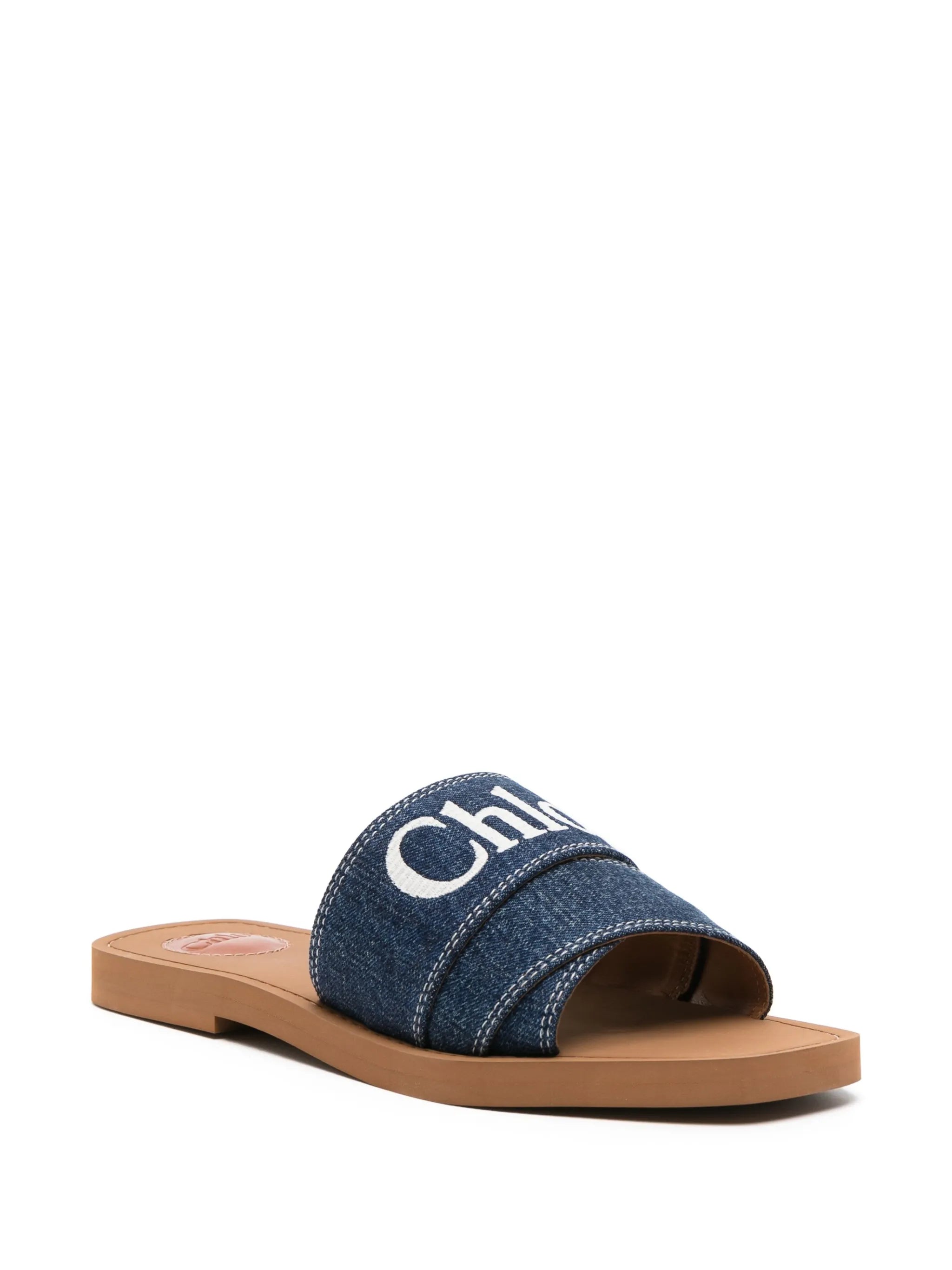 Woody denim flat sandals