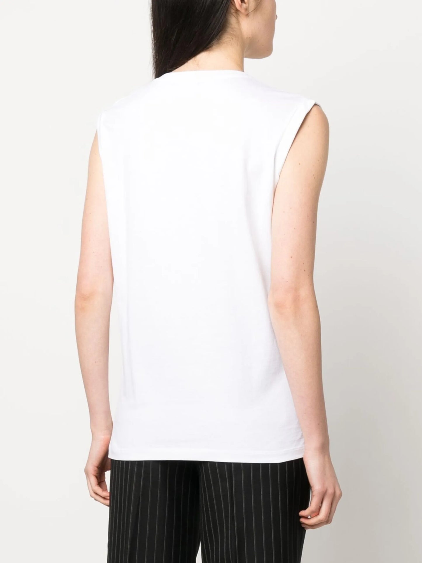 logo-print detail tank top