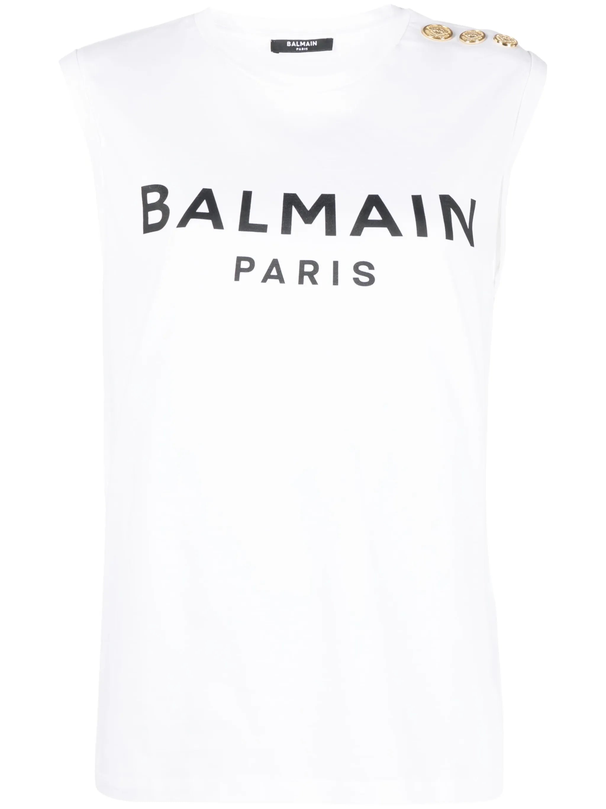 logo-print detail tank top