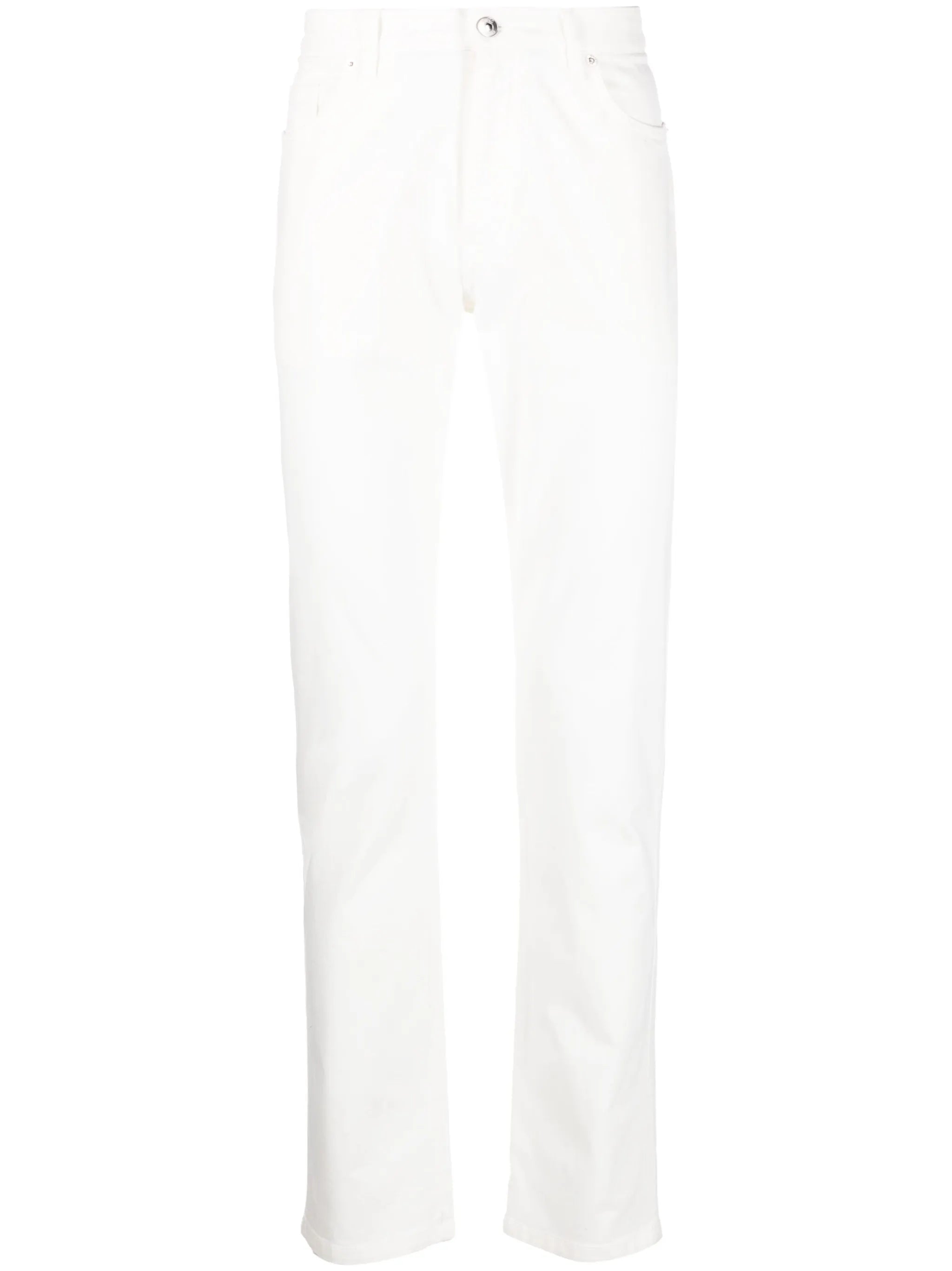 slim-cut gabardine trousers