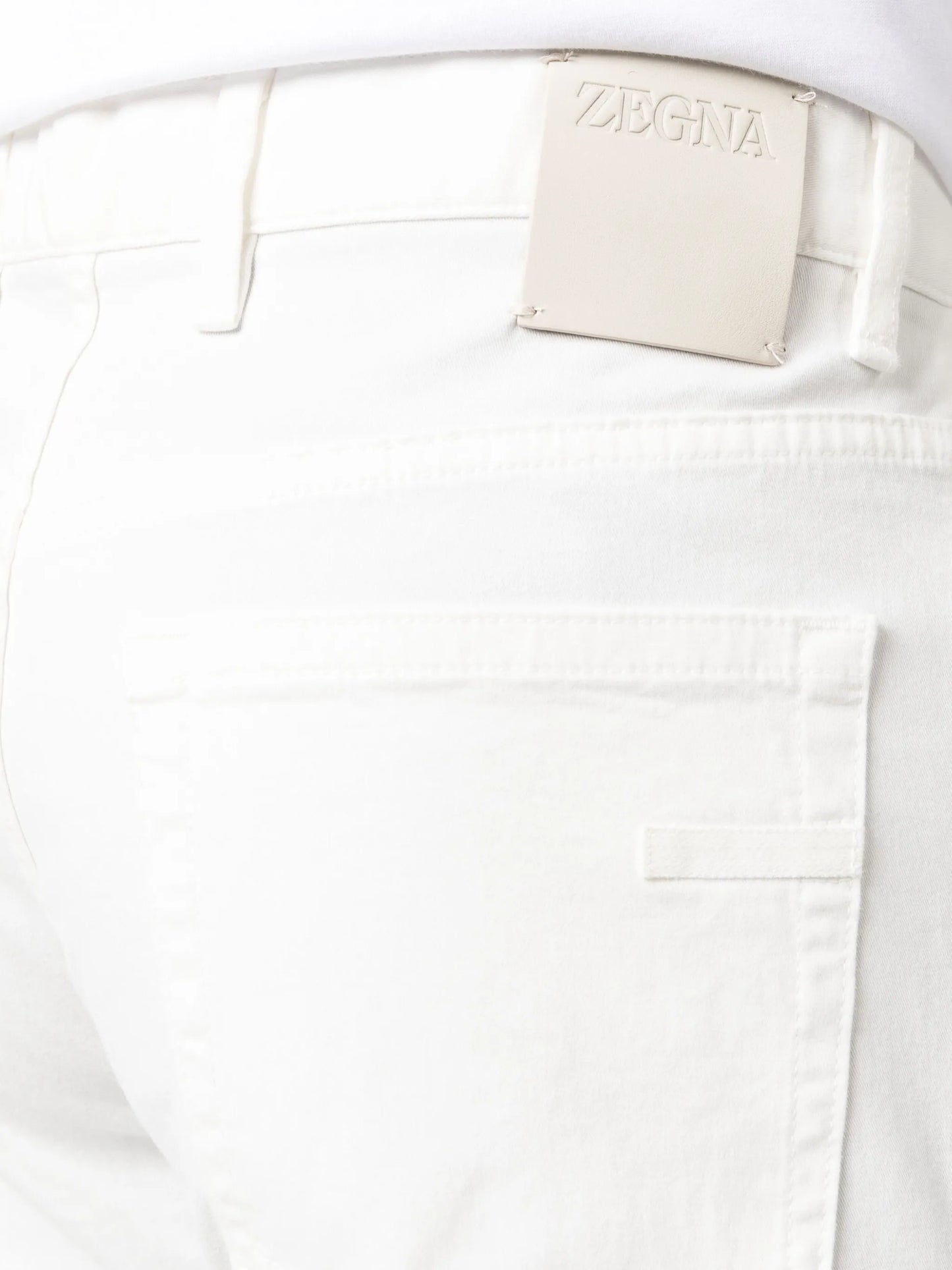 slim-cut gabardine trousers