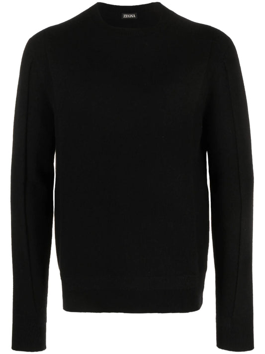 crew-neck wool-blend jumper