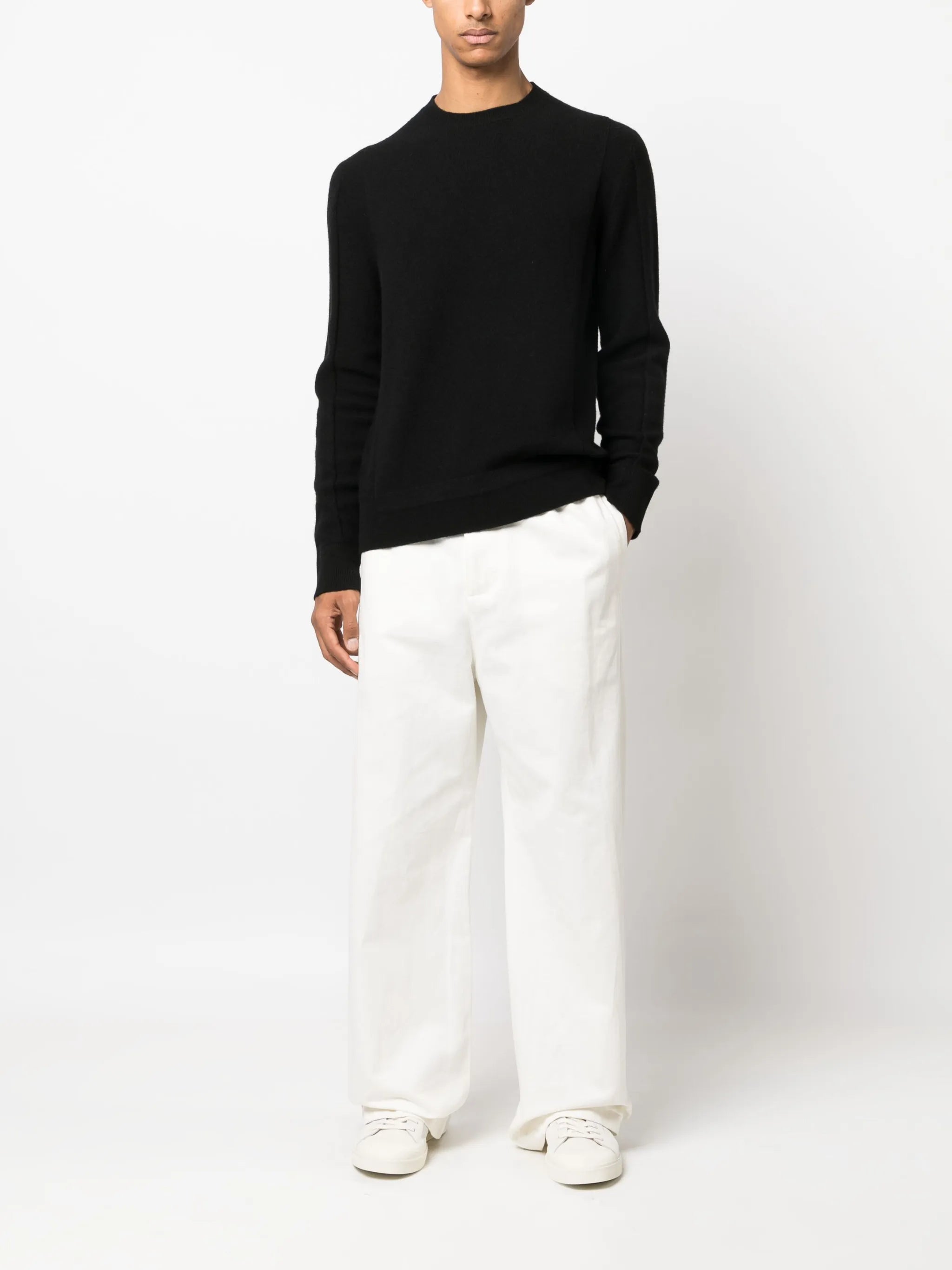 crew-neck wool-blend jumper