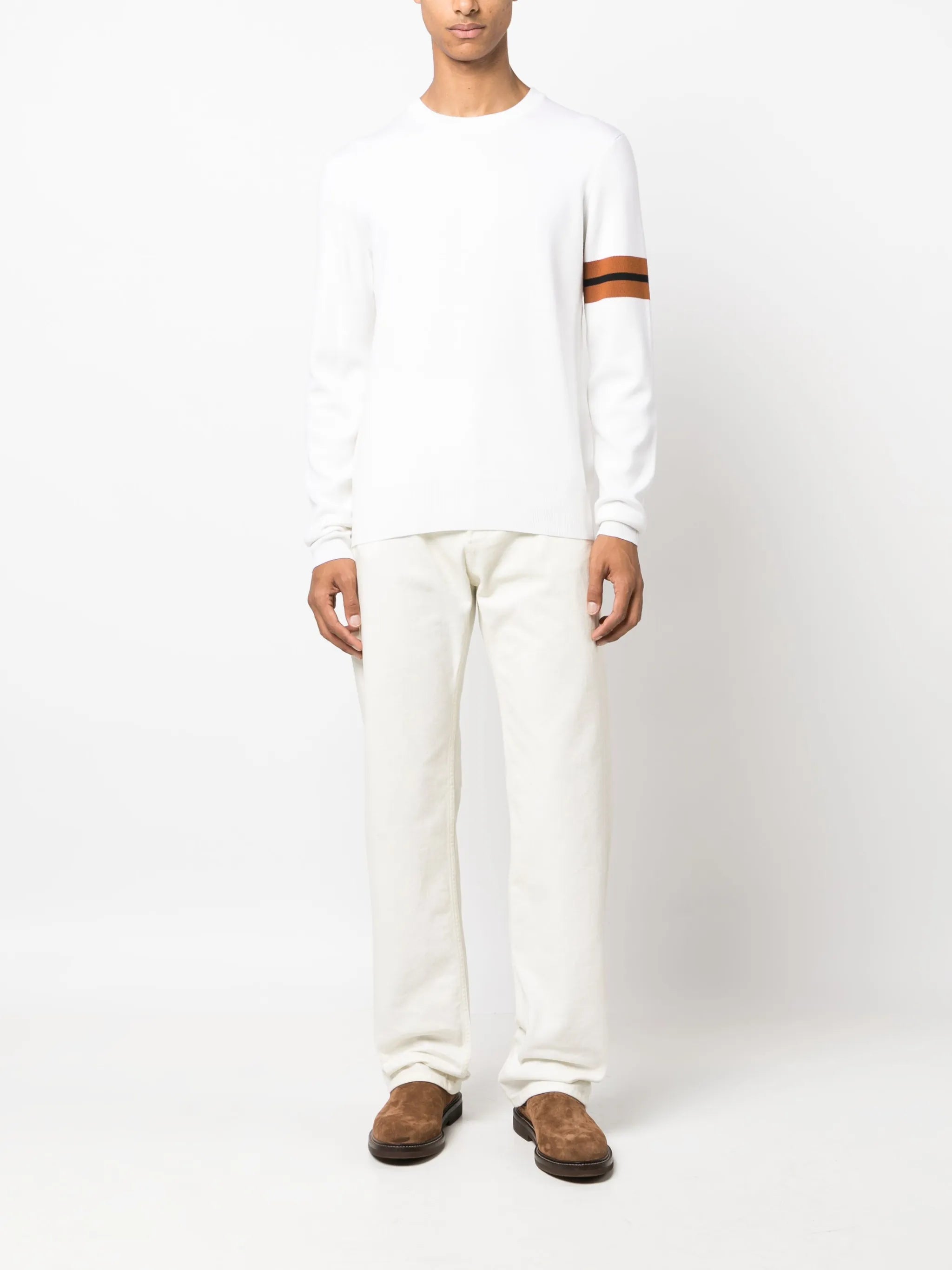 stripe-trim detail jumper