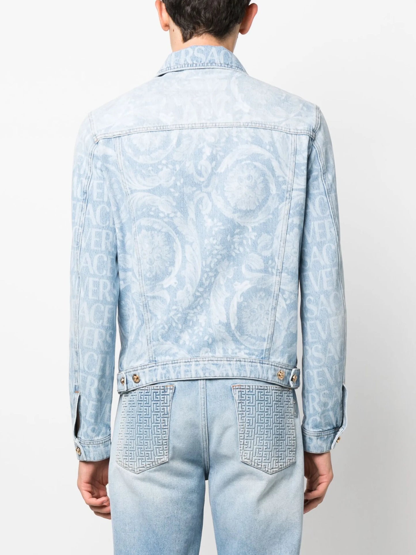 Allover logo-print denim jacket