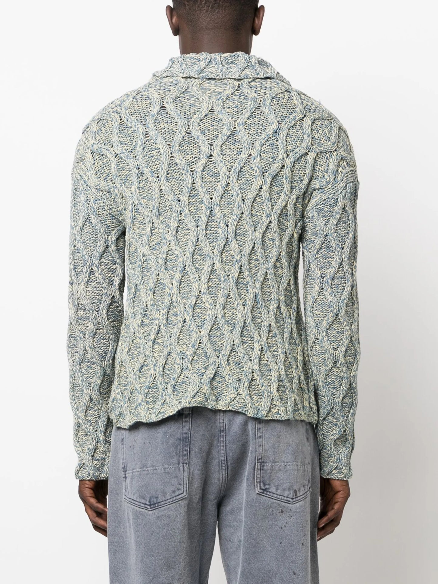logo-embroidered organic cotton cardigan