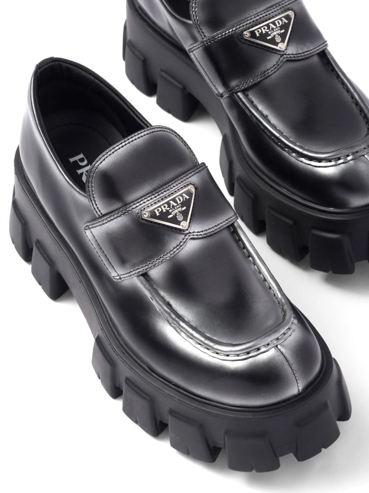 Moonlith ombré-effect leather loafers