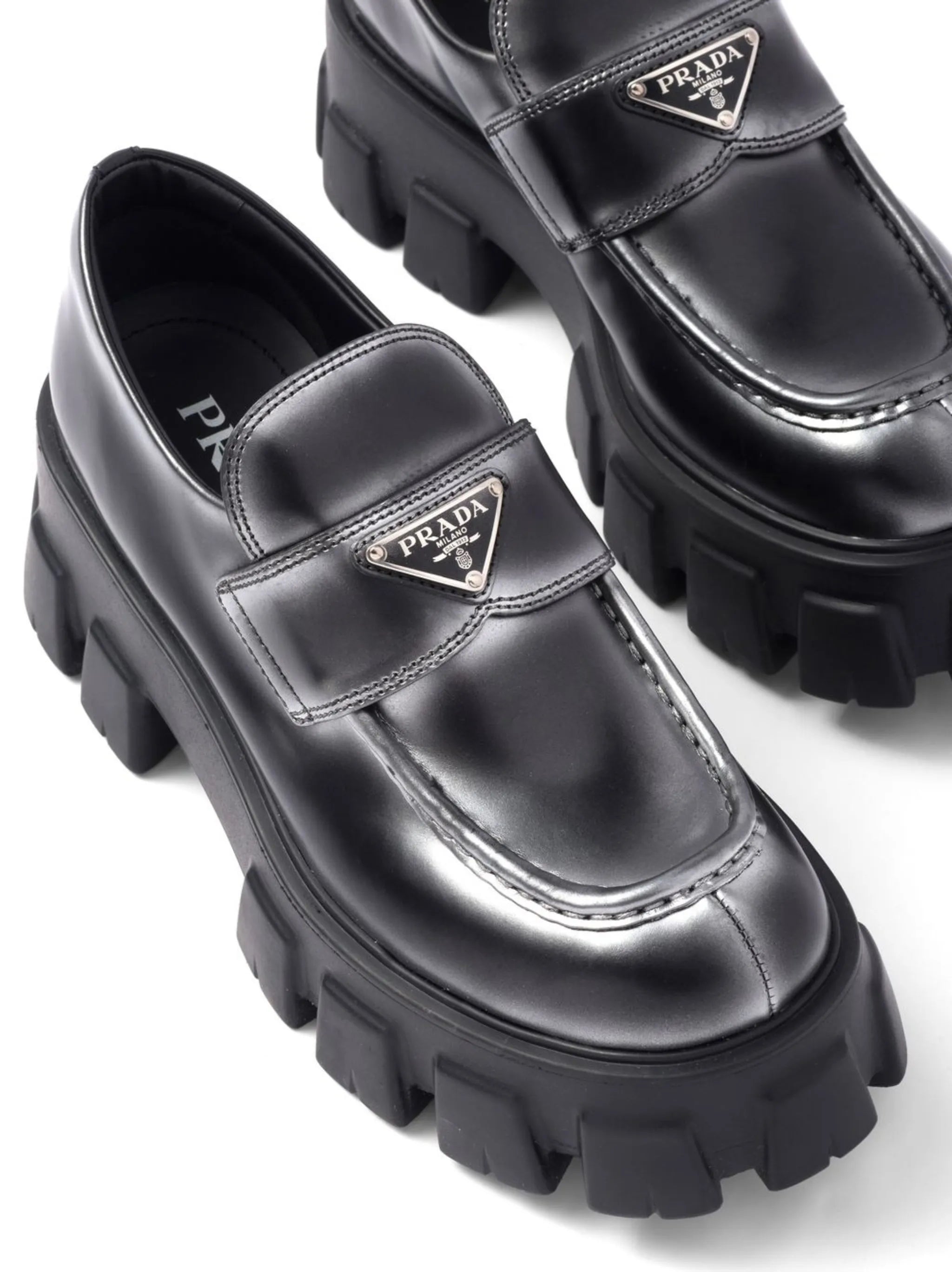 Moonlith ombré-effect leather loafers