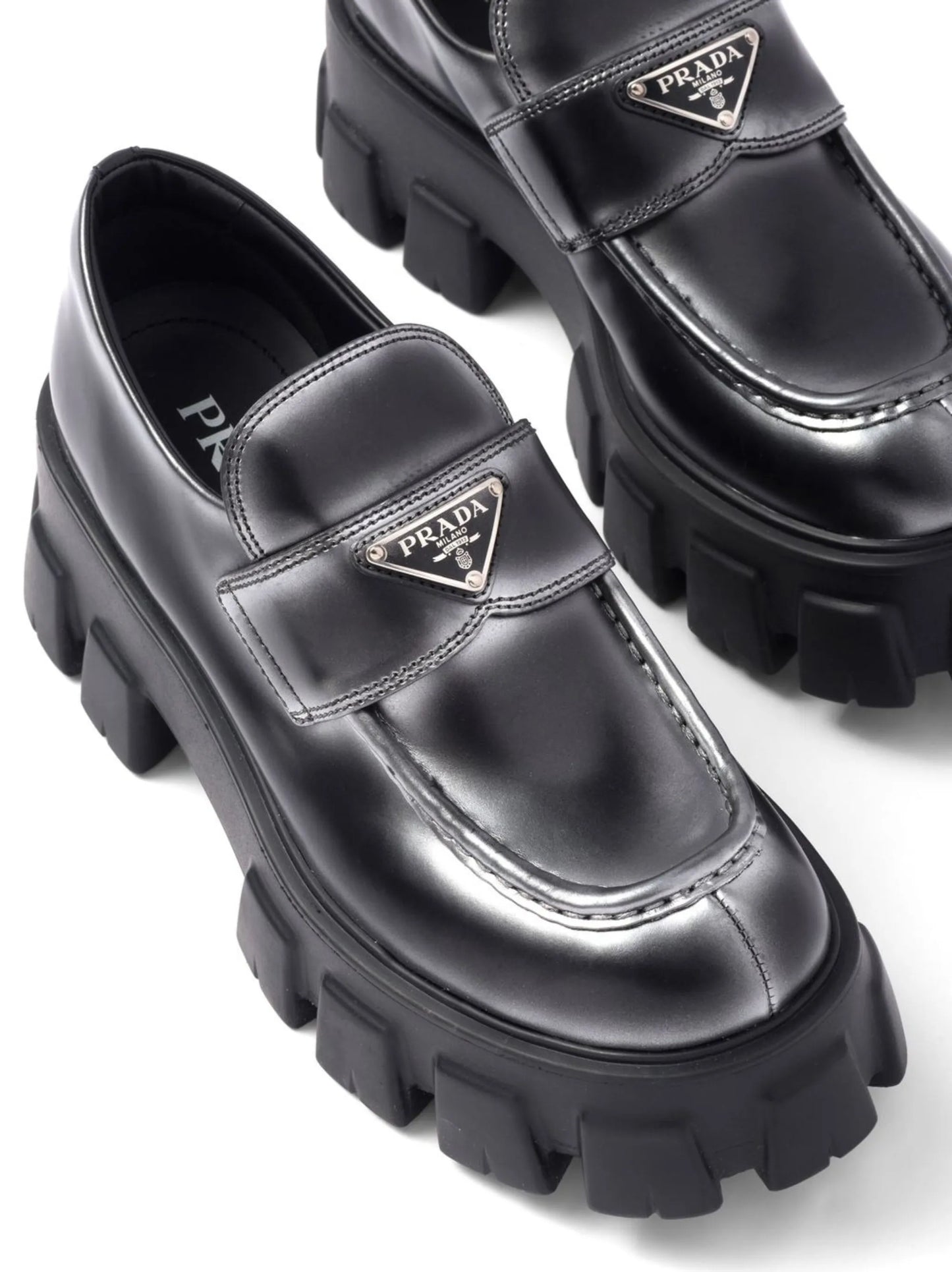 Moonlith ombré-effect leather loafers