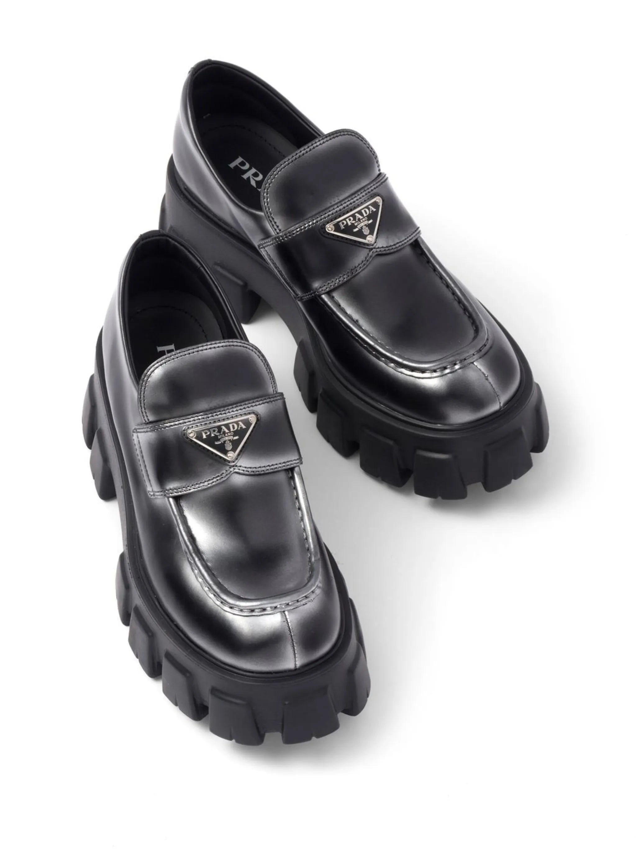 Moonlith ombré-effect leather loafers