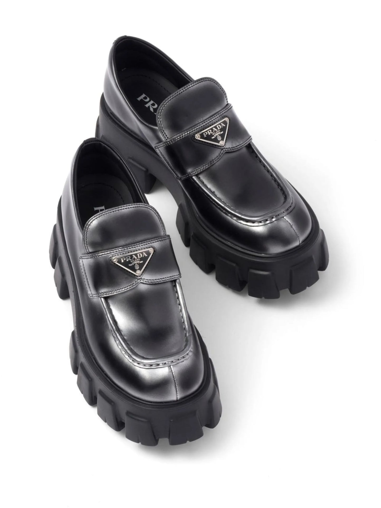 Moonlith ombré-effect leather loafers