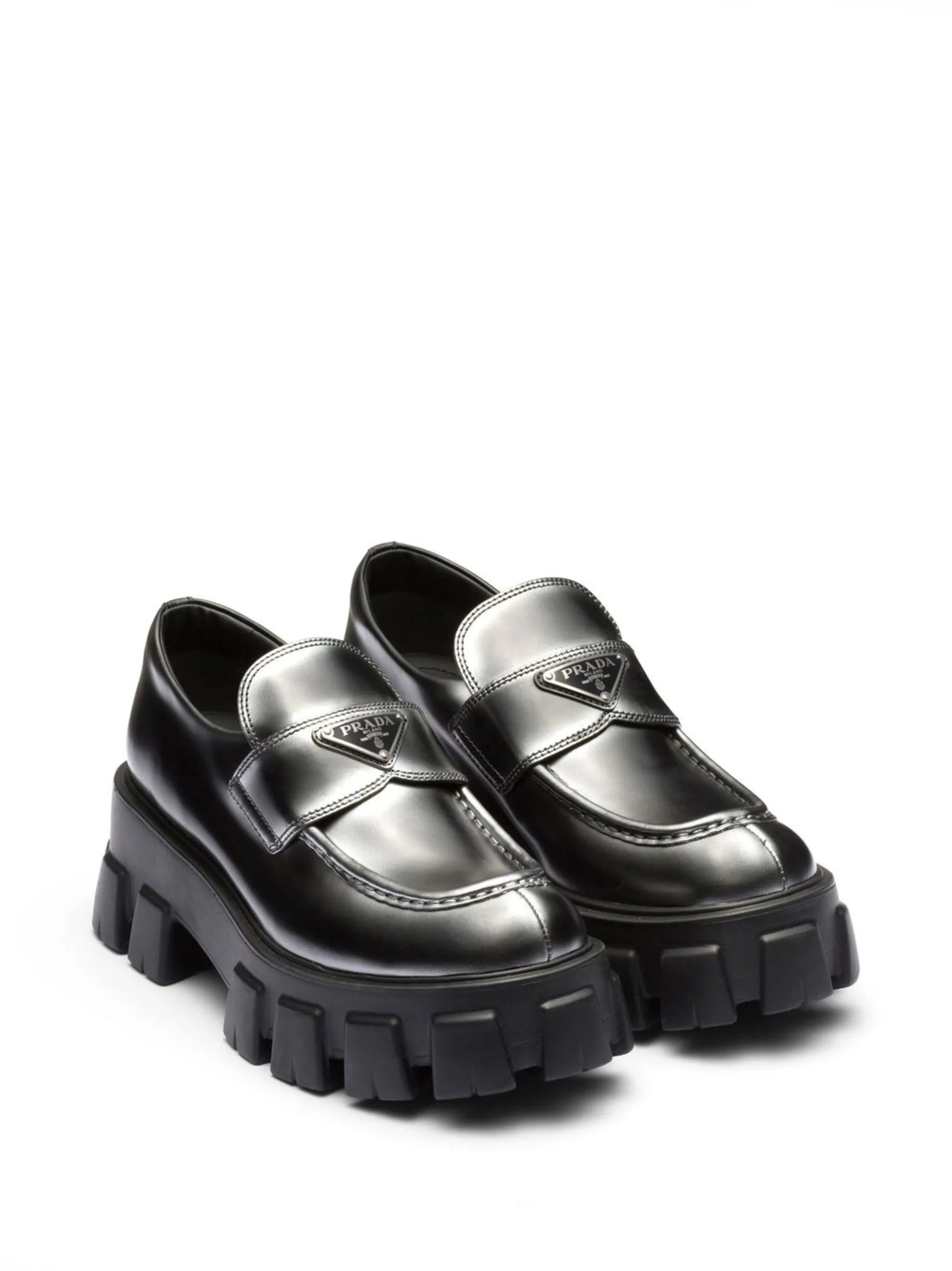 Moonlith ombré-effect leather loafers