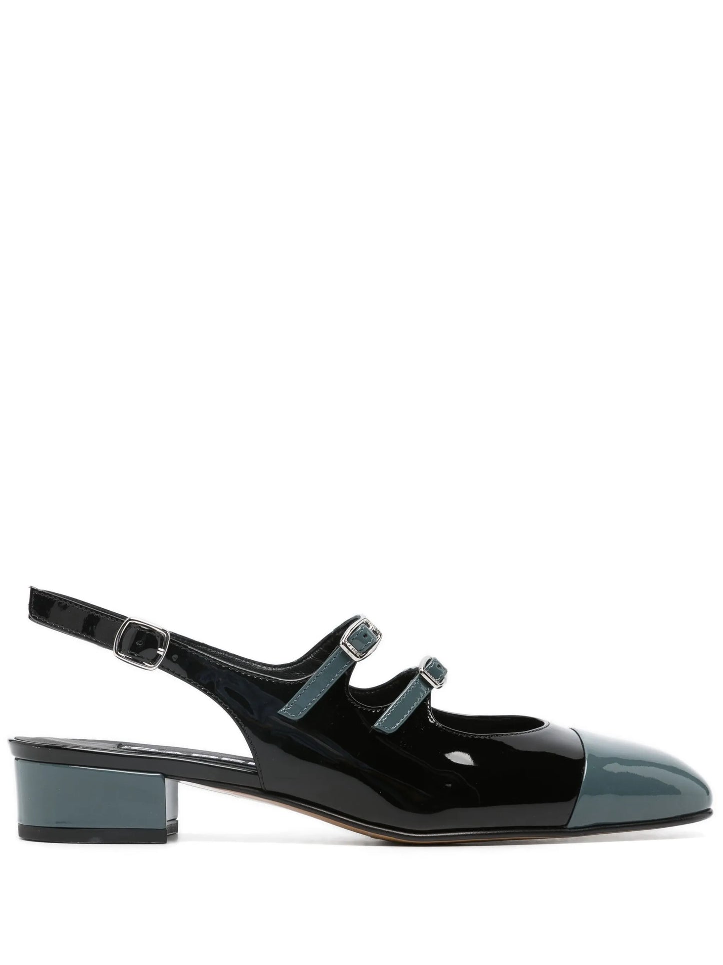 35mm double-strap leather pumps