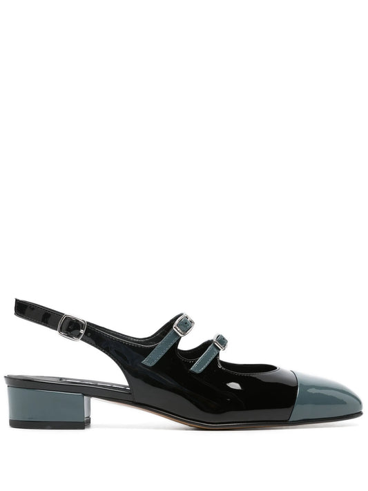 35mm double-strap leather pumps