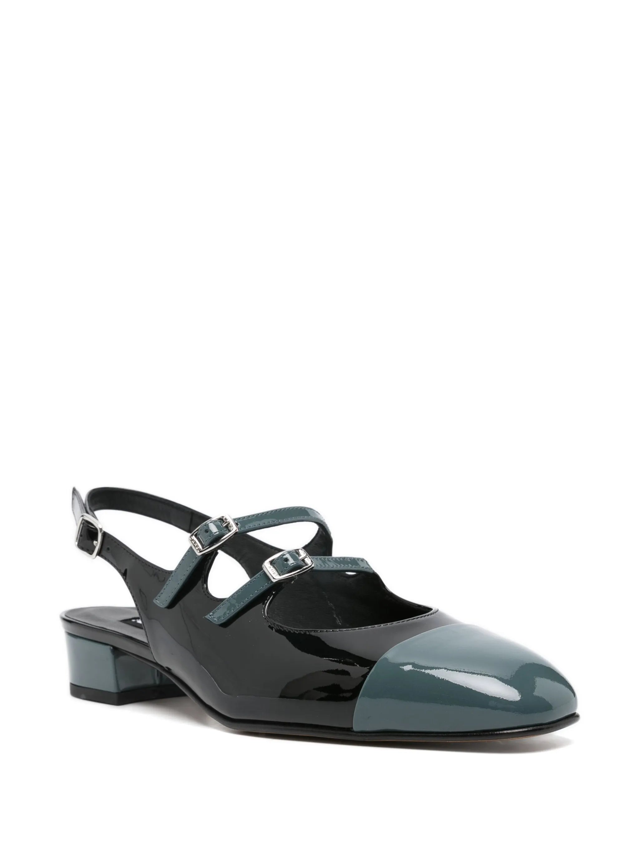 35mm double-strap leather pumps