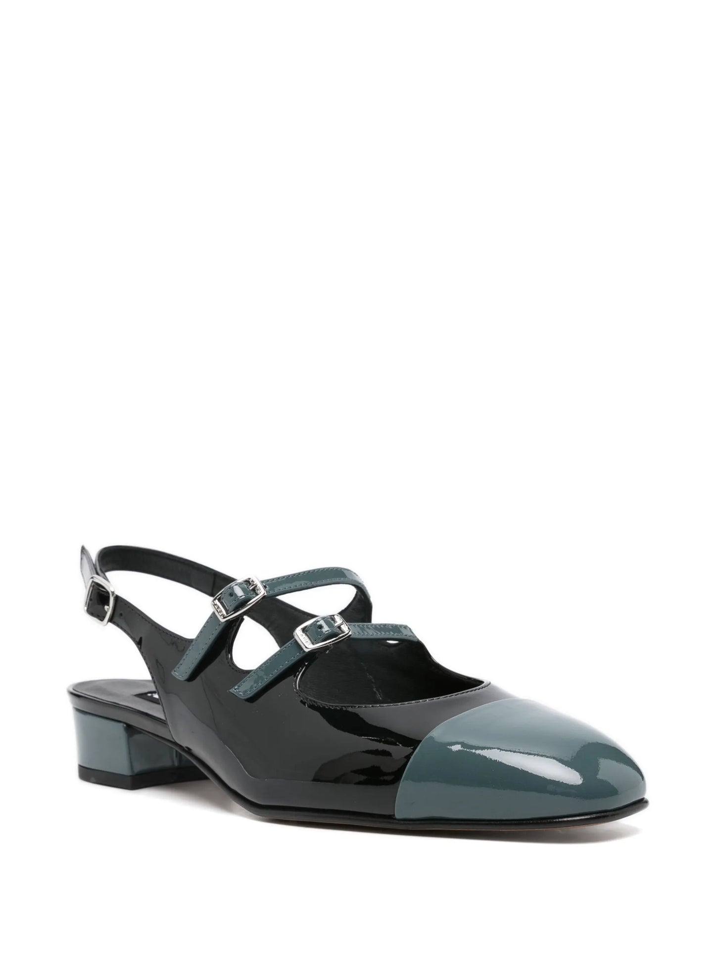 35mm double-strap leather pumps