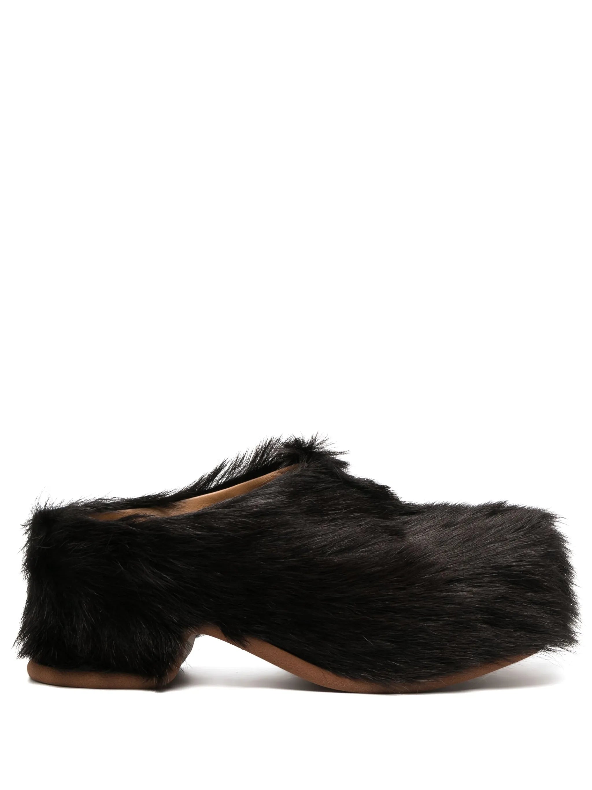 shearling 20mm block-heel clogs
