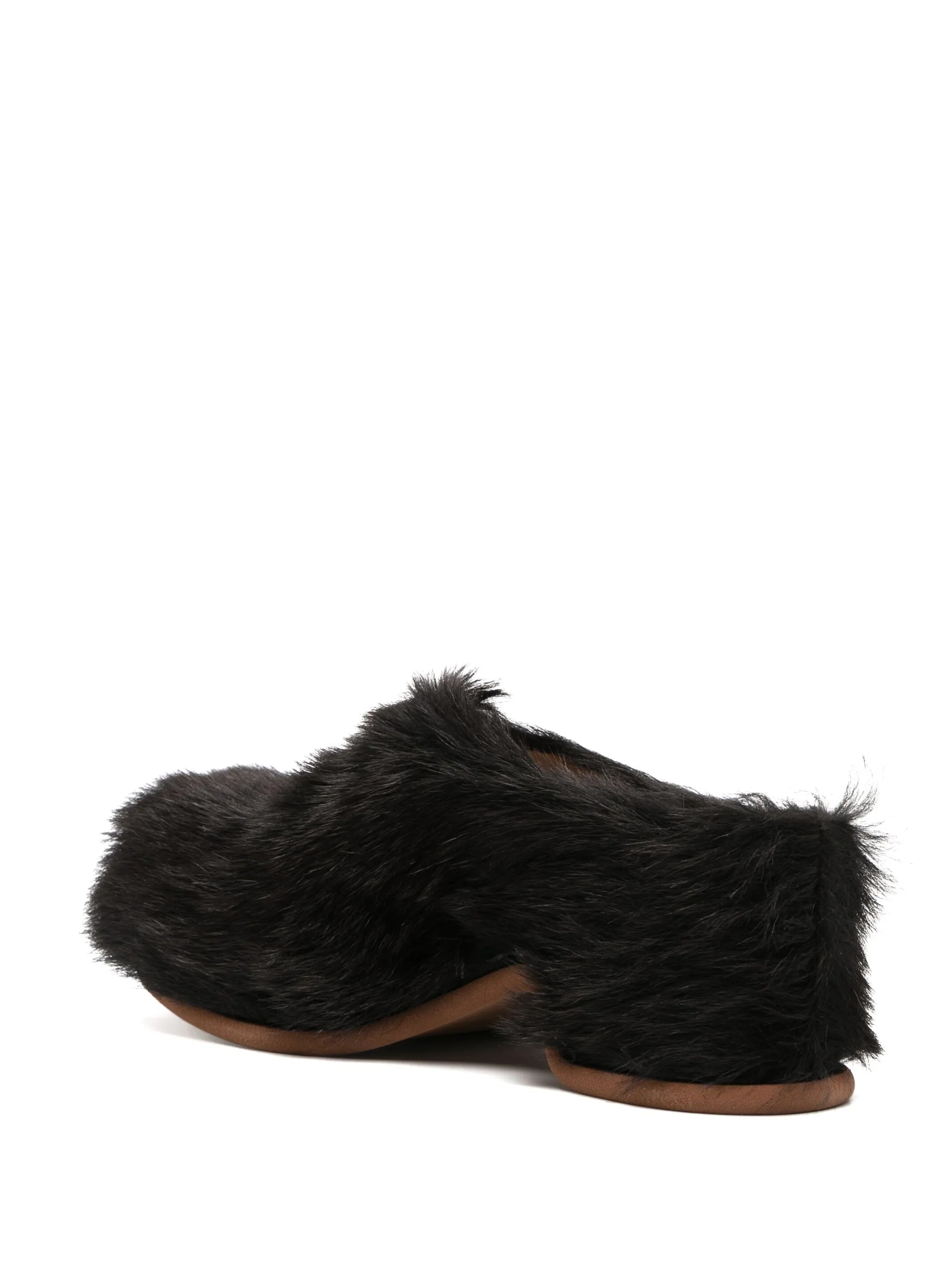 shearling 20mm block-heel clogs